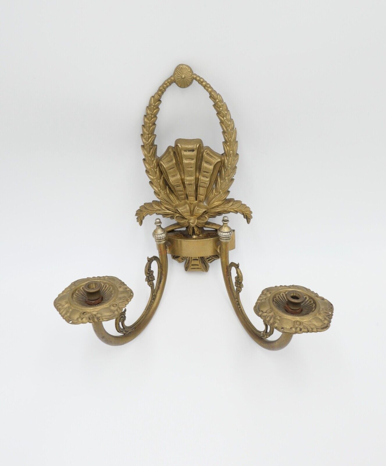 Jugendstil Art Nouveau Frankreich um 1900 Messing Wandleuchte ohne Glas - Antikhandel-Stuttgart