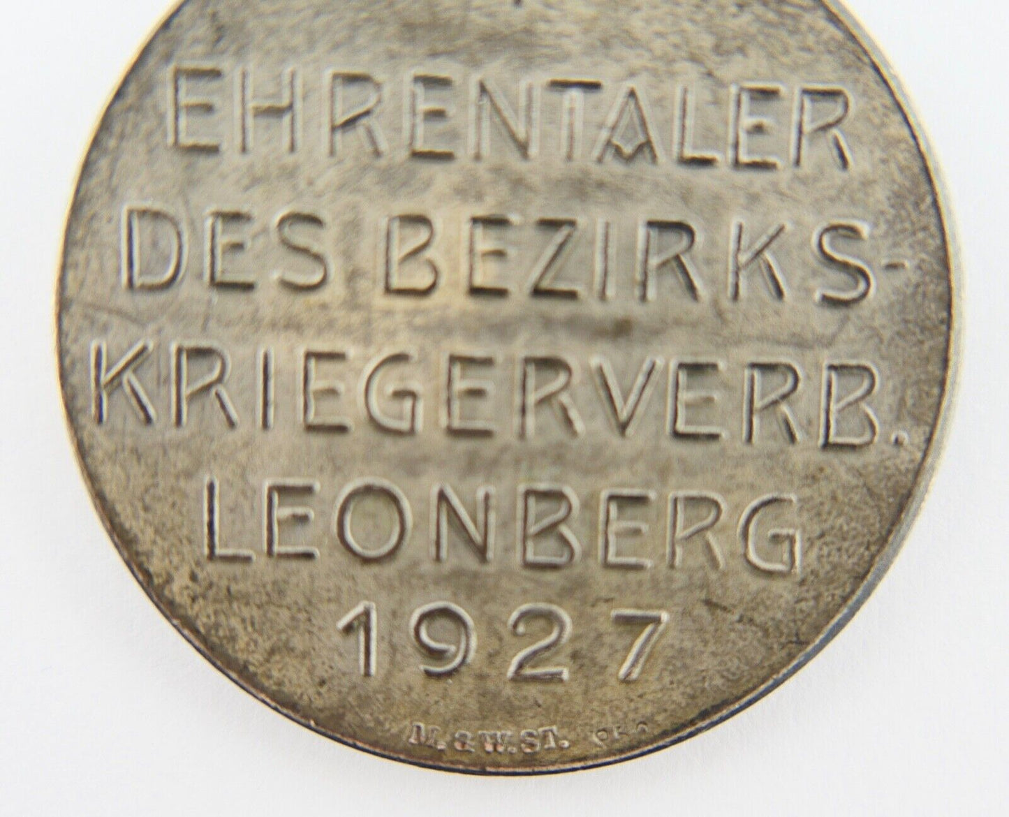 Ehrentaler des Bezirks Kriegsverband Leonberg 1927 Silber 950 - Antikhandel-Stuttgart