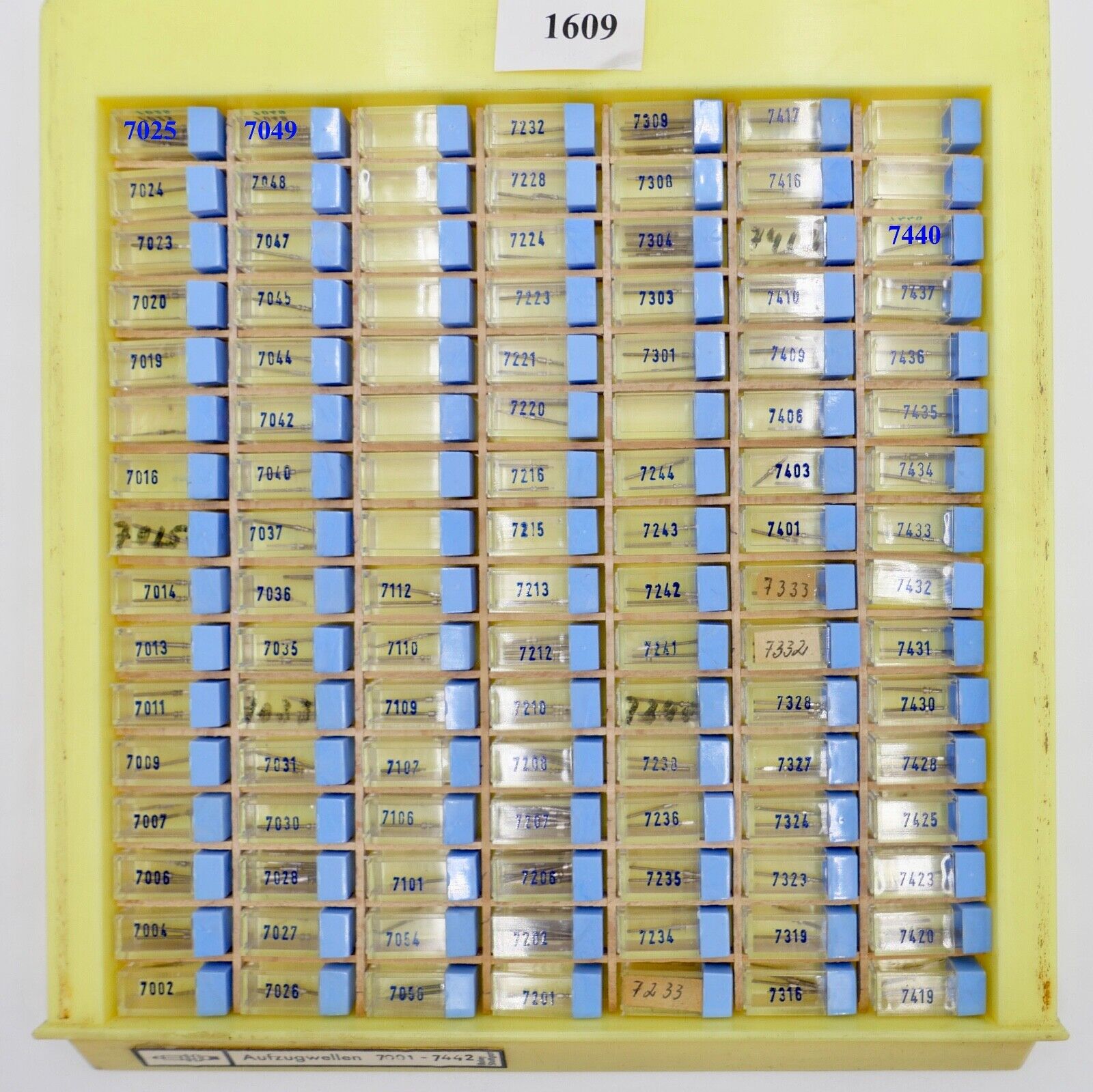 Konvolut AUFZUGSWELLE / AUFZUGSWELLEN 7001 - 7442 NEU BOLEY ( NOS ) - Antikhandel-Stuttgart