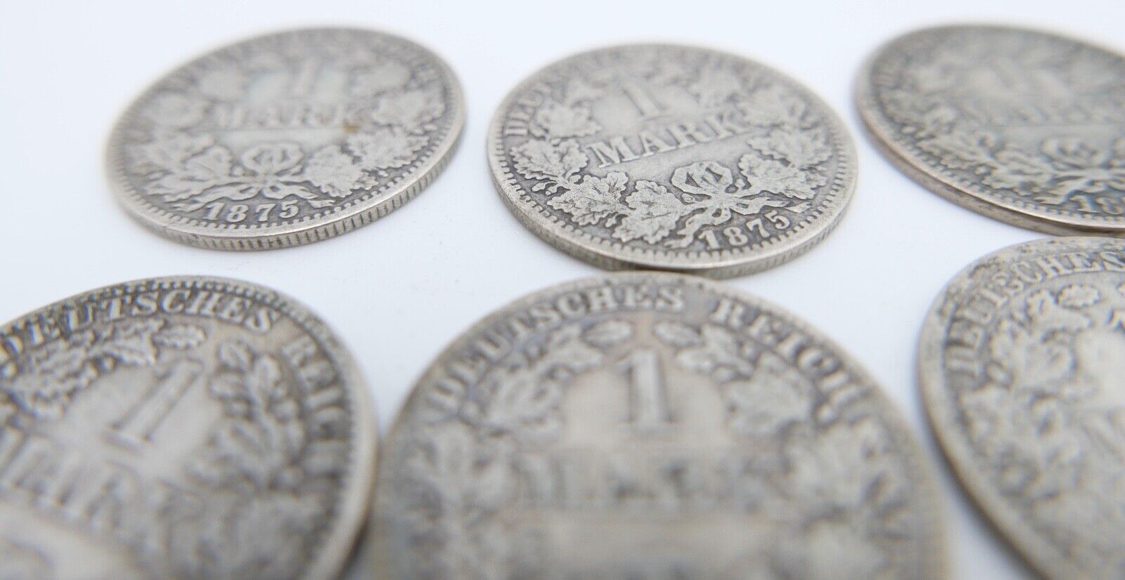 12x 1 Mark Deutsches Reich 1874 - 1880A B G Jäger J.9 Silber in SS - Antikhandel-Stuttgart