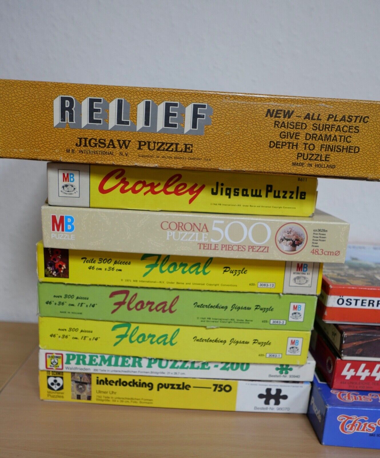 Konvolut alter Puzzle 12 Stück MB FX-Schmid Piatnik Zweipunkt England - Antikhandel-Stuttgart