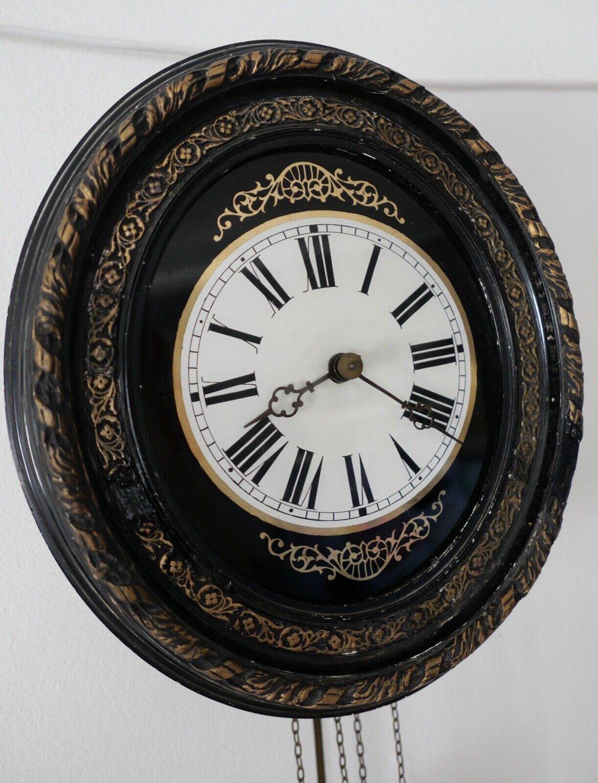 BIEDERMEIER antike Wanduhr Schottenuhr mit Hinterglas 1840 - Antikhandel-Stuttgart