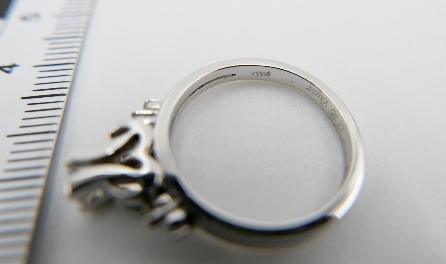 Weiß Gold Ring 585 14K mit 5 Brillanten Diamanten 0,18 Ct Gr. 57 Diamant VVS TW - Antikhandel-Stuttgart