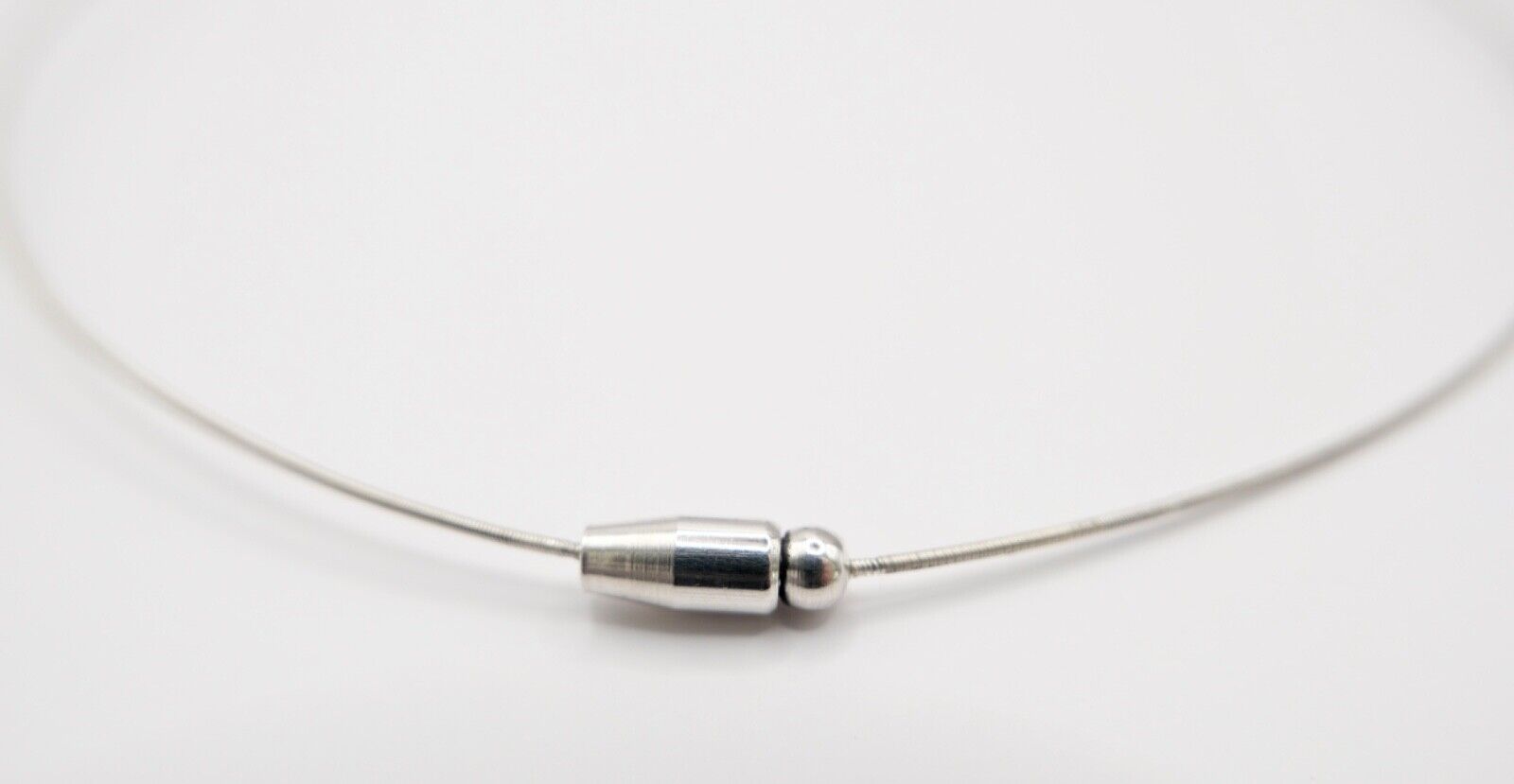 1990er Jahre Silber Draht Collier mit LAPIS LAPISLAZULI Anhänger 44cm - Antikhandel-Stuttgart