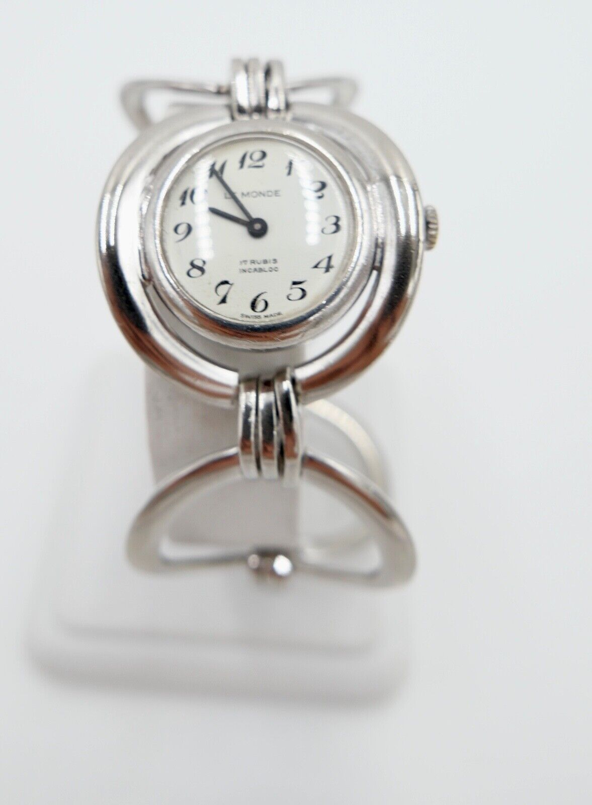 1970er Handaufzug LE MONDE Damen 925 Silber Uhr 45,9 Gr - Antikhandel-Stuttgart