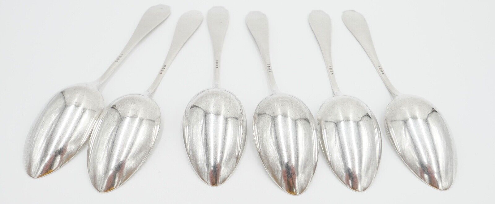 6x seltene antike Suppenlöffel LW Lutz & Weiss Monogramm JS 800 Silber 300,3 Gr - Antikhandel-Stuttgart