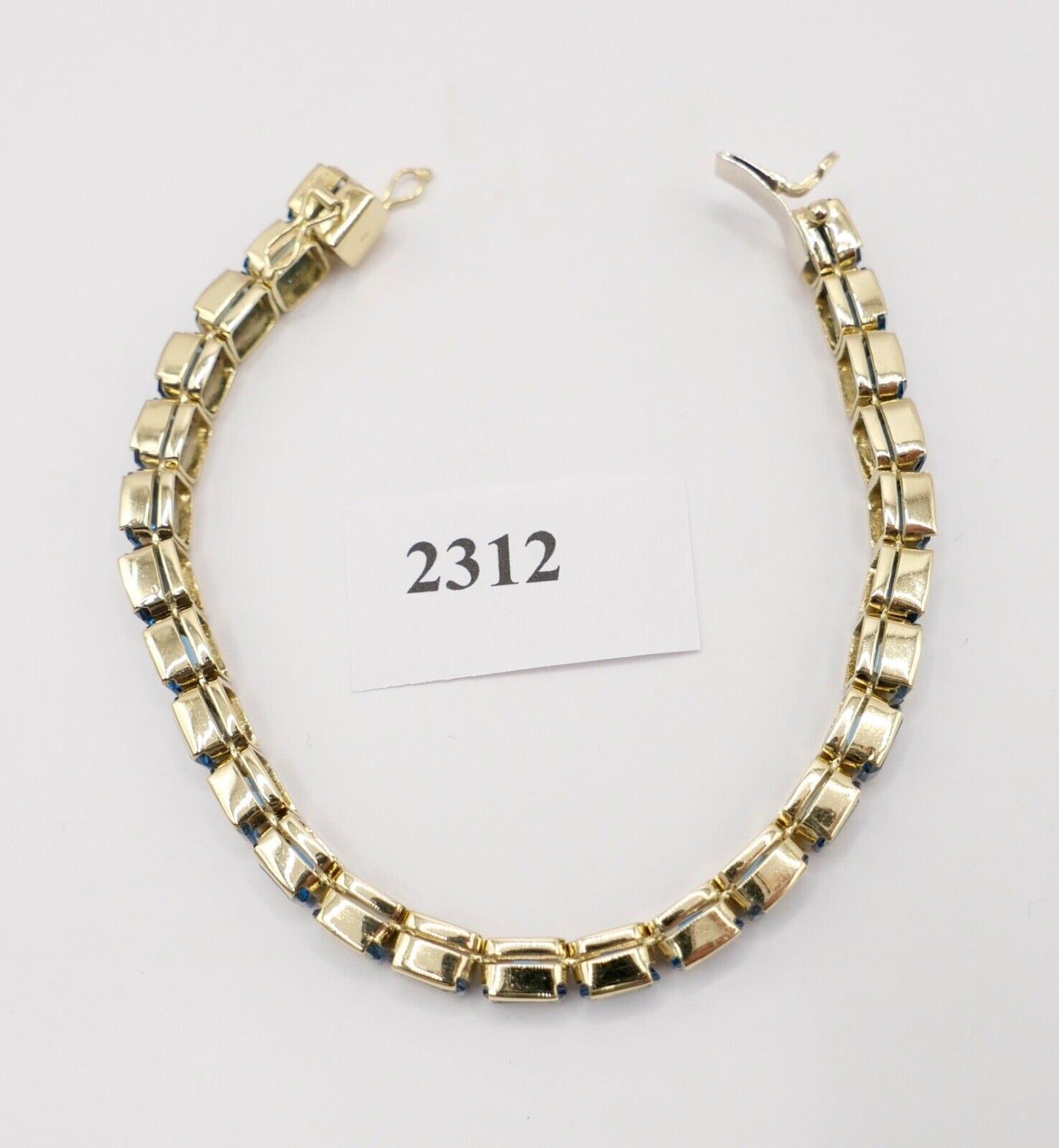 1990er Jahre Blau TOPAS TOPAZ 750 18K Gelbgold GOLD Tennis Armband 32,5 Ctw - Antikhandel-Stuttgart