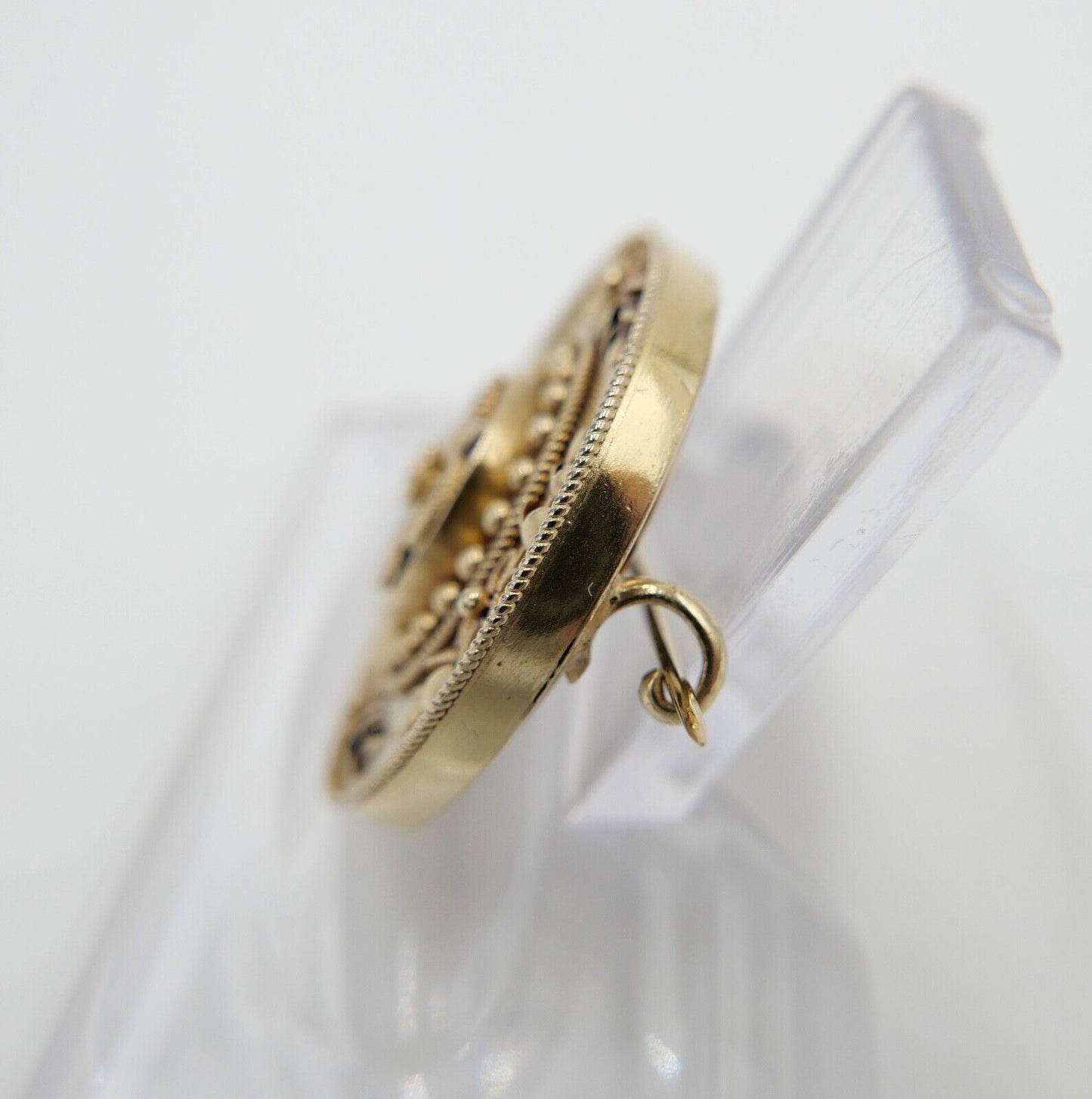 Alte Brosche 15Ct Gelb Gold JUGENDSTIL Motiv Floral & Granulation Arbeit - Antikhandel-Stuttgart