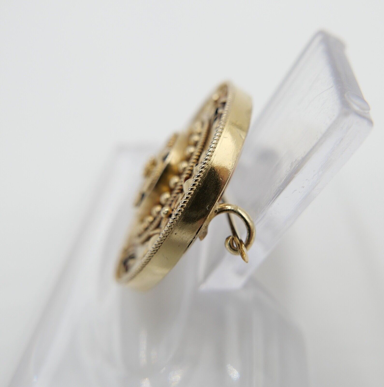 Alte Brosche 15Ct Gelb Gold JUGENDSTIL Motiv Floral & Granulation Arbeit - Antikhandel-Stuttgart