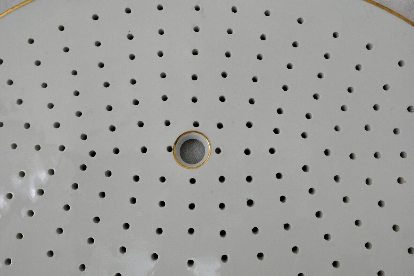 Seltene Meissen Loch Platte Tablett Weiß mit Goldrand 42x27 cm Knaufzeit 1. Wahl - Antikhandel-Stuttgart