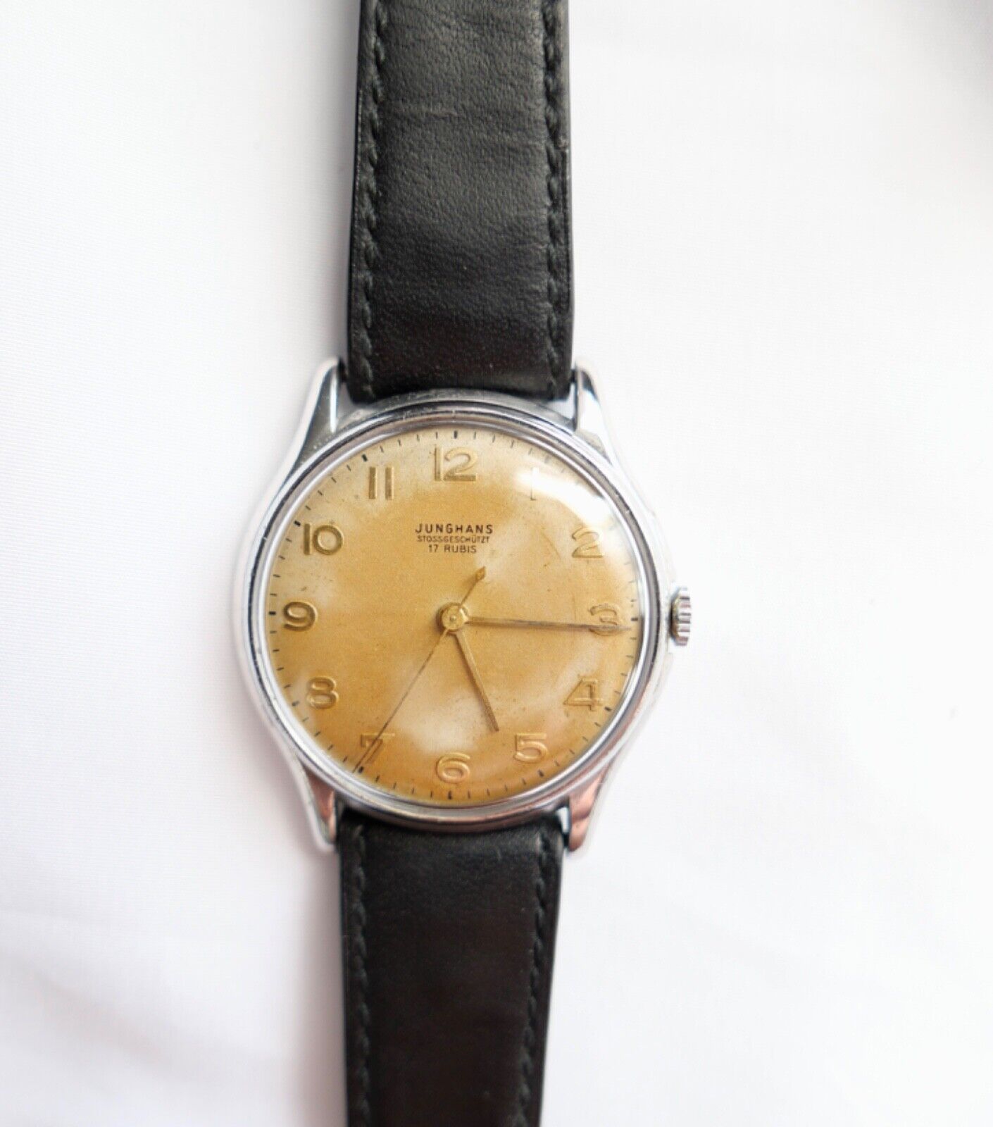 Junghans Cal. J80 Herren Armbanduhr 1950er Jahre Ref. 680.72 - Antikhandel-Stuttgart