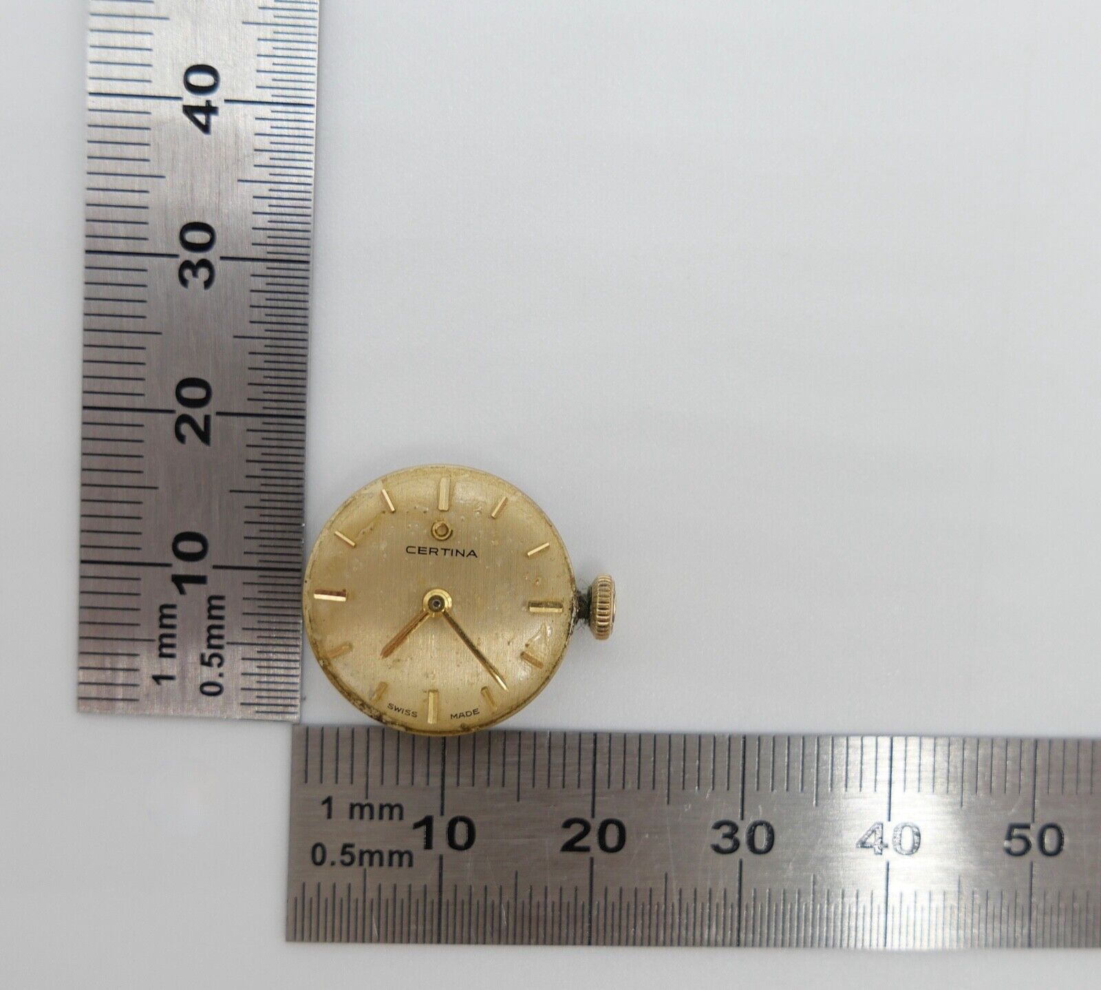 LÄUFT Certina Cal. 13-20 Uhrwerk Ziffernblatt Zeiger Krone voll funktionsfähig - Antikhandel-Stuttgart
