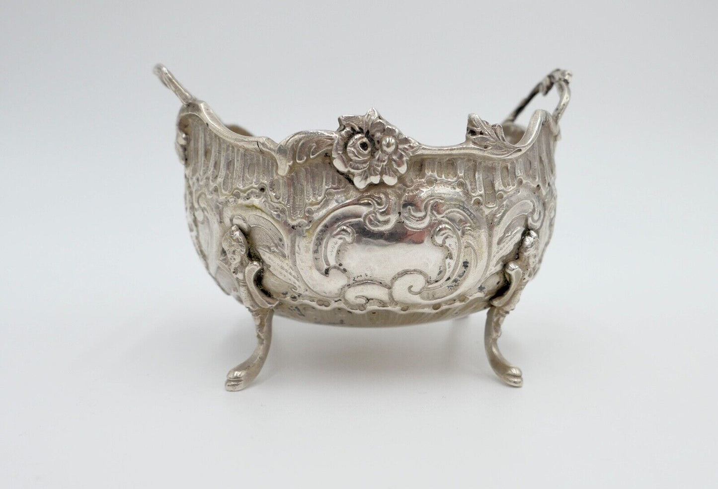 Alter Jugendstil Zucker Behälter Konfektschale 800 - 900 Silber 10x8 cm - Antikhandel-Stuttgart