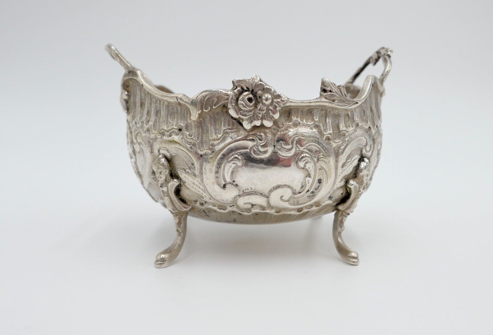 Alter Jugendstil Zucker Behälter Konfektschale 800 - 900 Silber 10x8 cm - Antikhandel-Stuttgart
