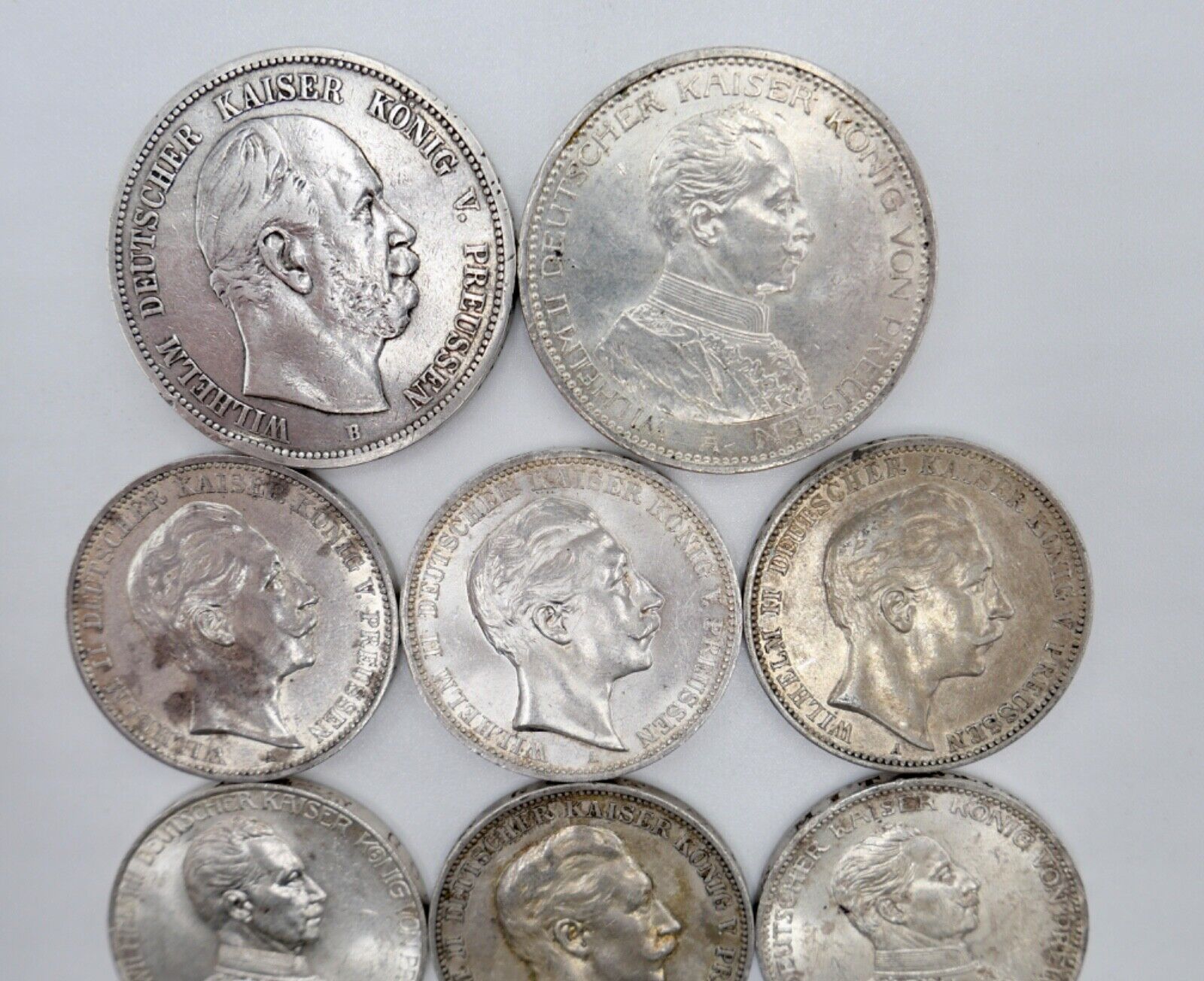 12x 2 3 5 Mark 1876-1914 Preußen Wilhelm Jäger J. 97 98 102 103 111 112 113 114 - Antikhandel-Stuttgart