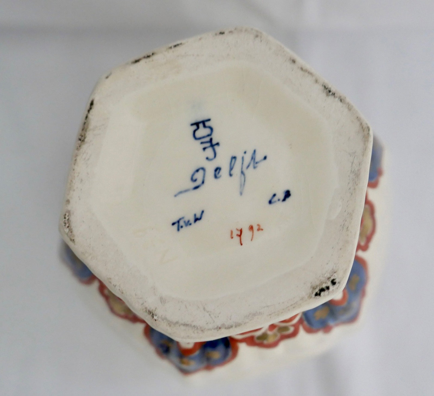 Alter Delft Pijnacker 1792 Deckelvase Urne 28 cm TvW CP Niederlande 1971