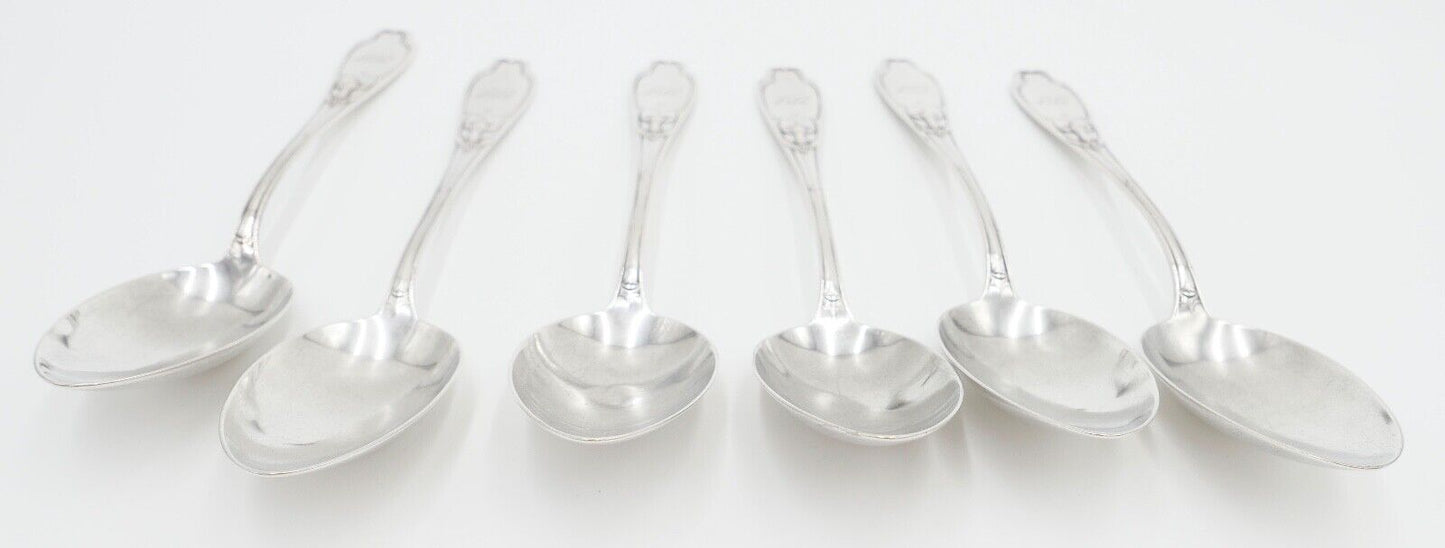 6x seltene antike Suppenlöffel LW Lutz & Weiss Monogramm JS 800 Silber 300,3 Gr - Antikhandel-Stuttgart