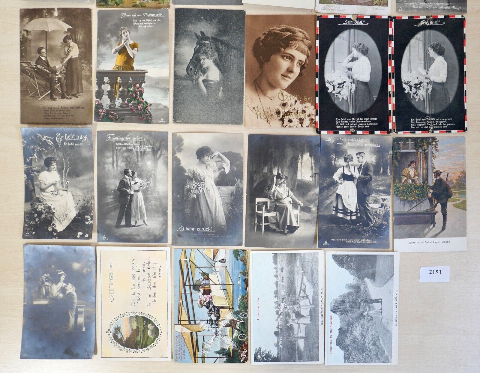 antike Ansichtskarten Postkarten Briefmarken LIEBE VERLIEBT deutsches Reich USA - Antikhandel-Stuttgart