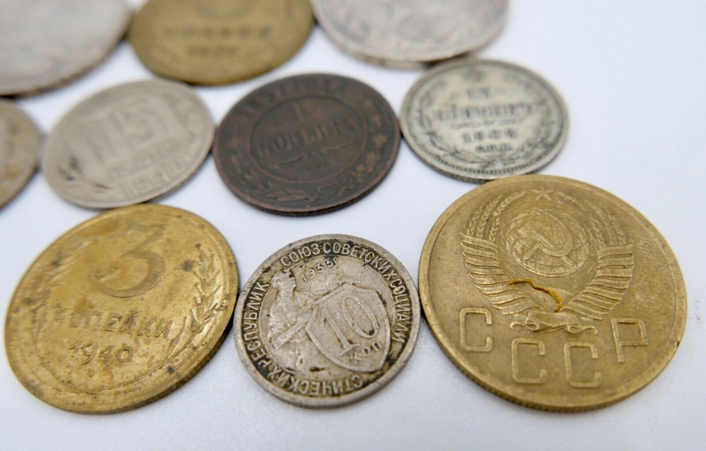 Posten Lot Konvolut Münzen Russland UDSSR KOPEKE 1870-1961 Silber - Antikhandel-Stuttgart