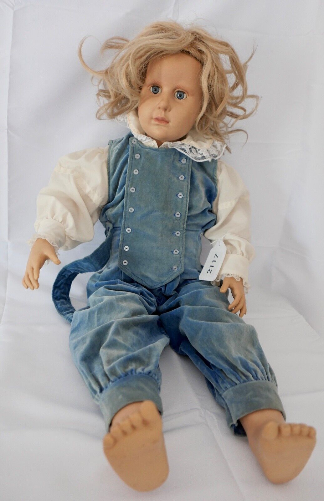 Alte Hildegard Günzel Vinyl Puppe China 75 cm Mädchen ( ALLAN ) - Antikhandel-Stuttgart