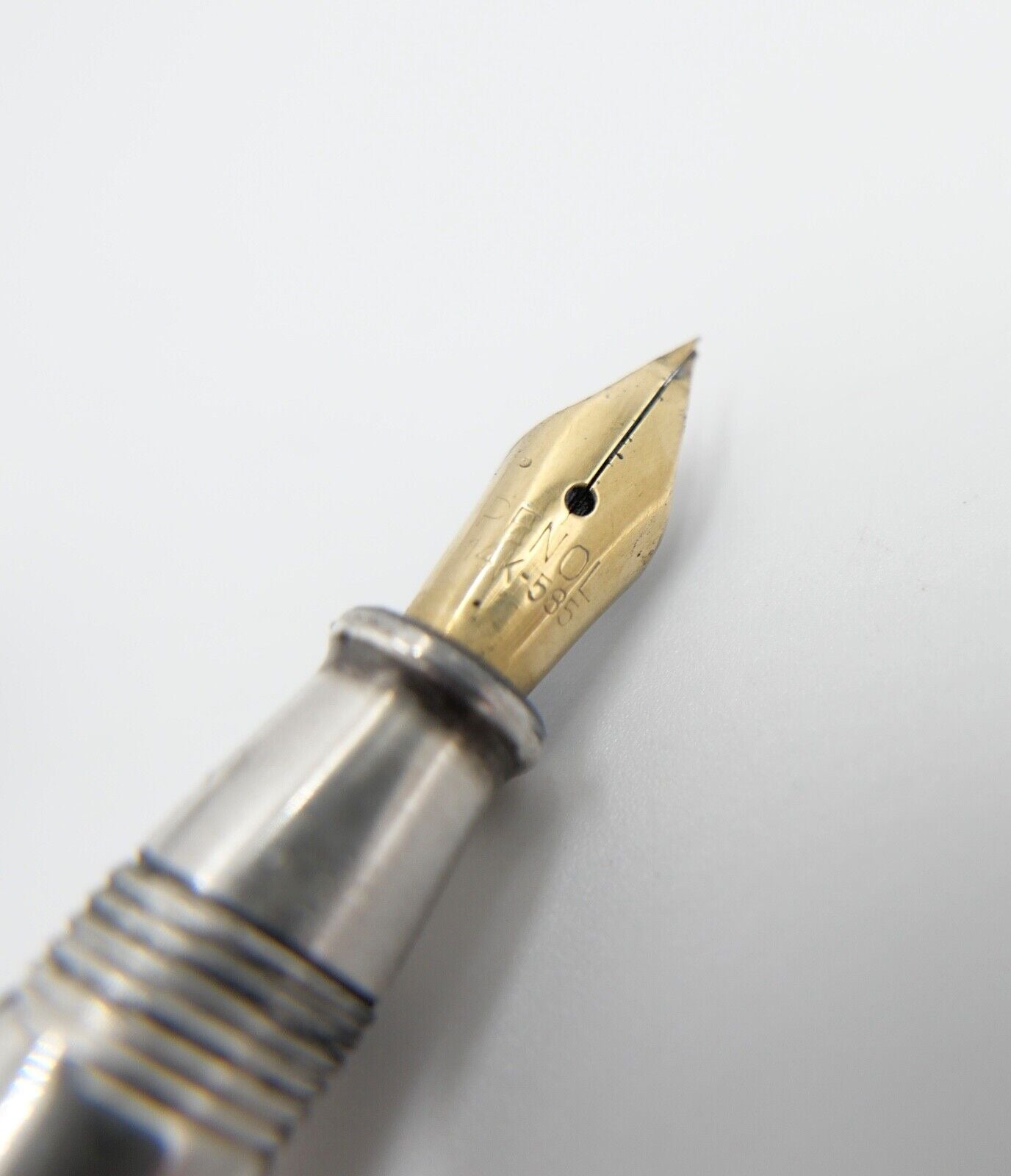 alter Füllfederhalter Sammlerstück Silber EDACOTO Frankreich 585/14 Ct Goldfeder - Antikhandel-Stuttgart