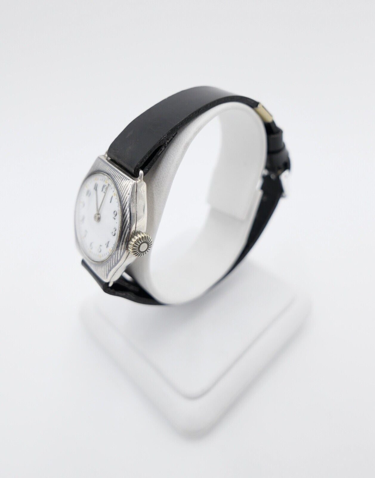 1960er Handaufzug Damen 800 Silber Uhr HG Cal. Alpina 590R Porzellan Zifferblatt - Antikhandel-Stuttgart