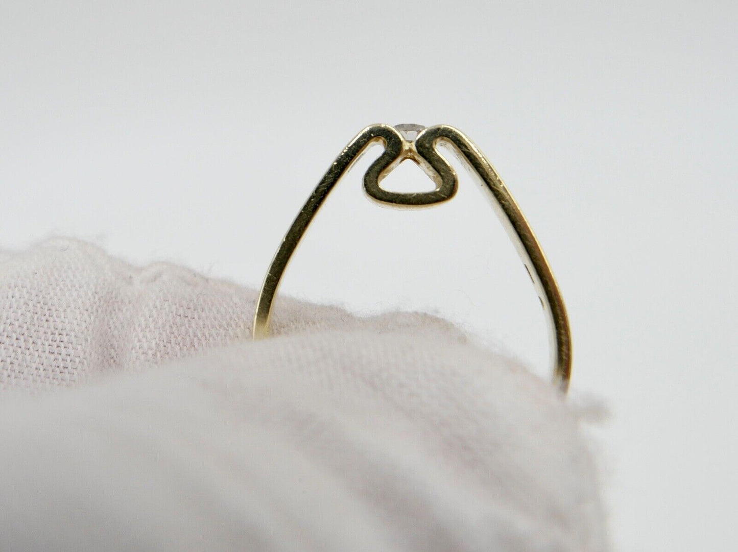 Massiver 80er Jahre Solitär Brillant Spannring 585 14K Gold Ring Gr.59 - Antikhandel-Stuttgart