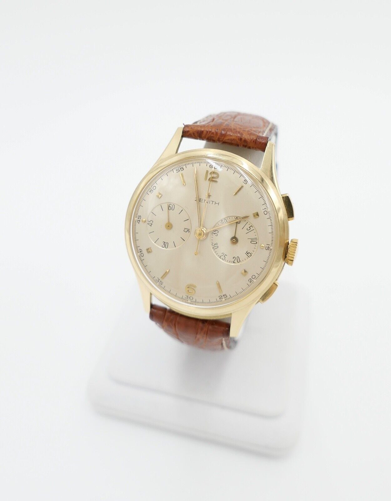 50er Jahre Zenith Excelsior Park Chronograph 750 / 18K Gold Cal. 143-6 - Antikhandel-Stuttgart