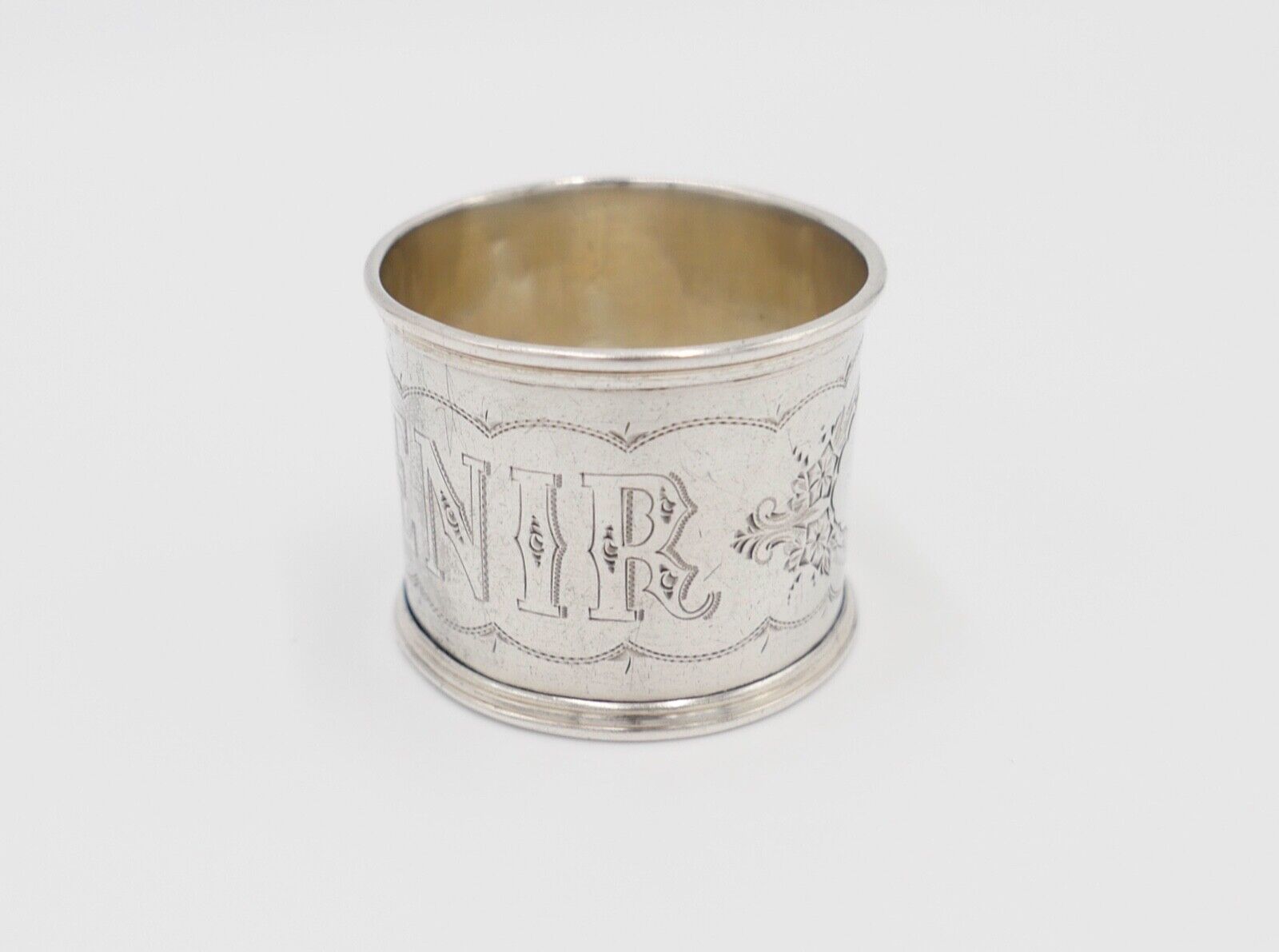 Jugendstil Souvenir Graf Adelskrone neunzackige Krone Serviettenring 800 Silber - Antikhandel-Stuttgart