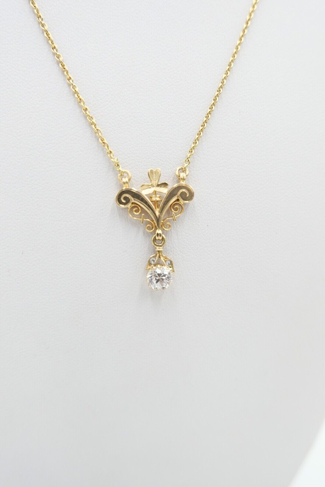 70er Jahre Collier vergoldet 47 cm Spinell Anhänger um 1860 - Antikhandel-Stuttgart