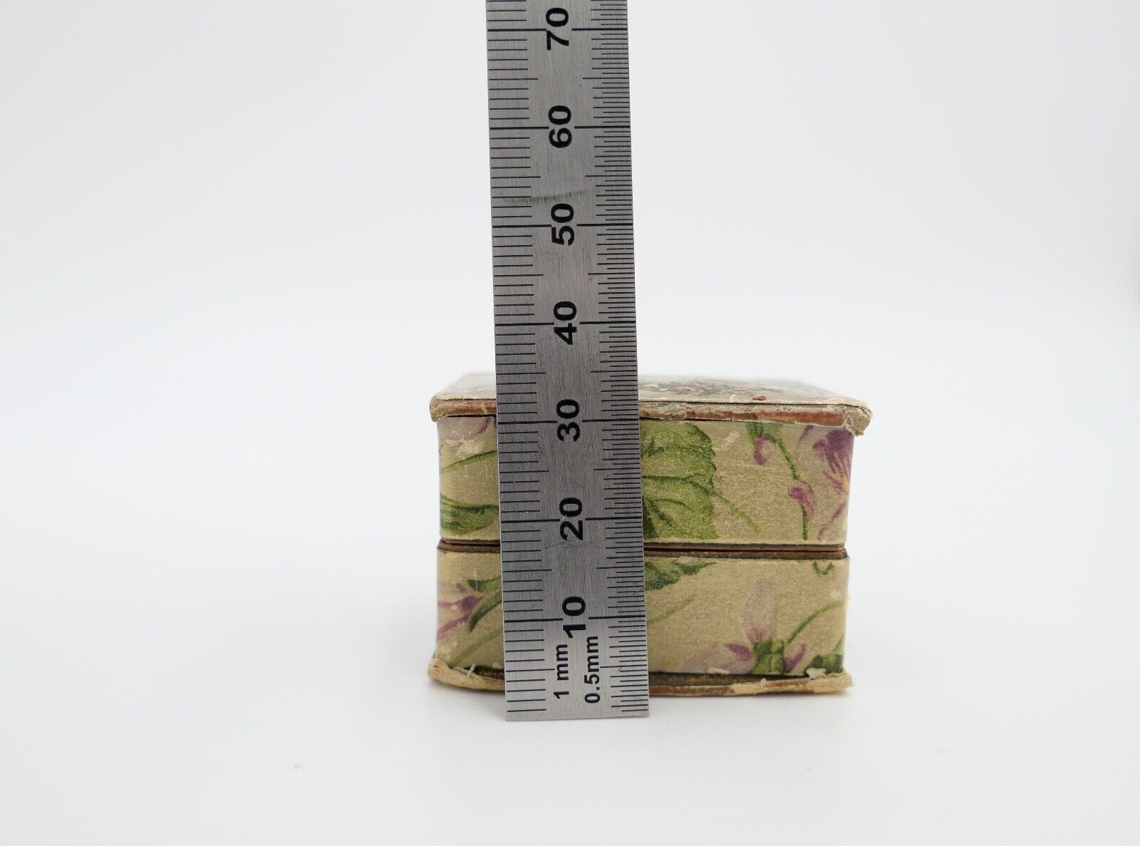 antikes Ringetui um 1900 Doppeletui 4,5x3x3 cm Hochzeit Glück dem Brautpaar - Antikhandel-Stuttgart