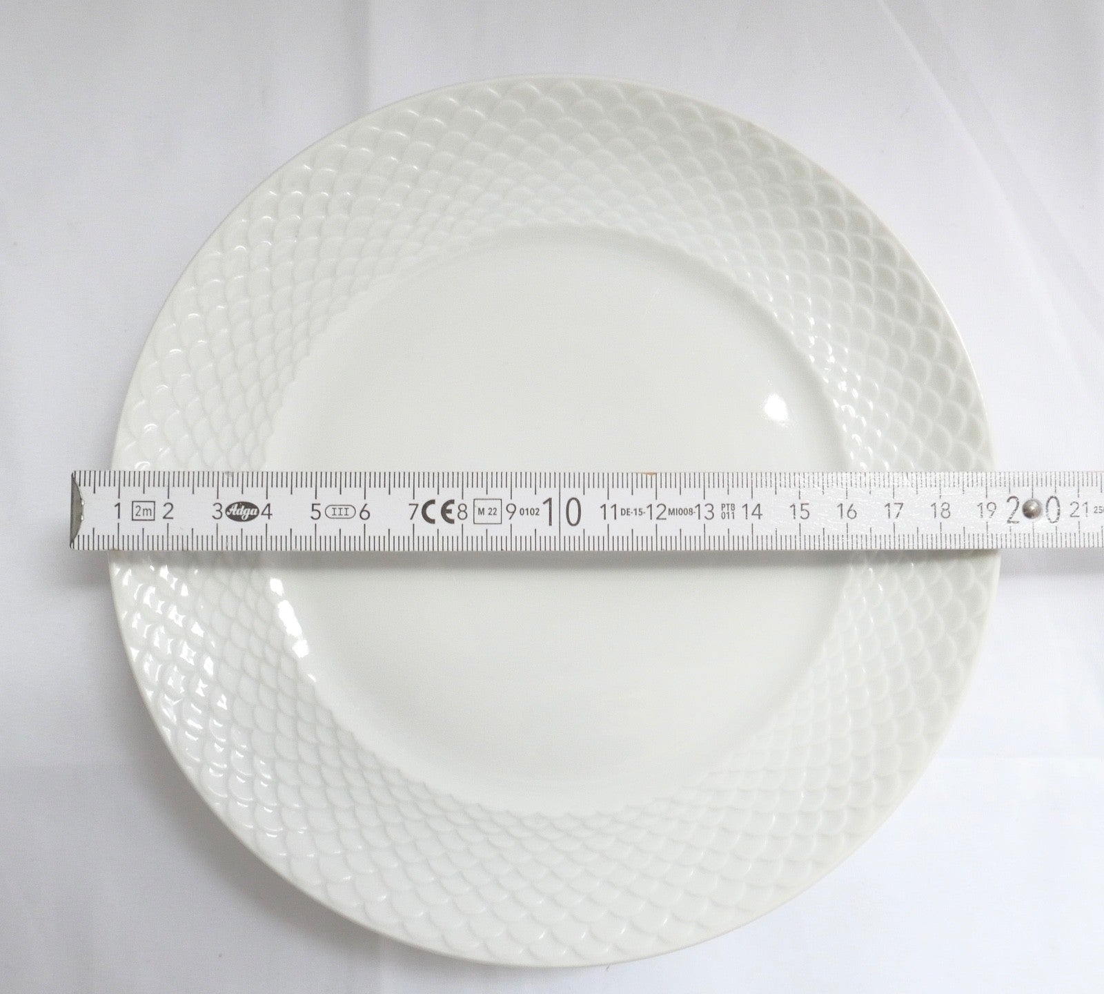 7 Tlg. Ludwigsburg Mokka / Kaffee /  Teilservice weiß Schuppenmuster