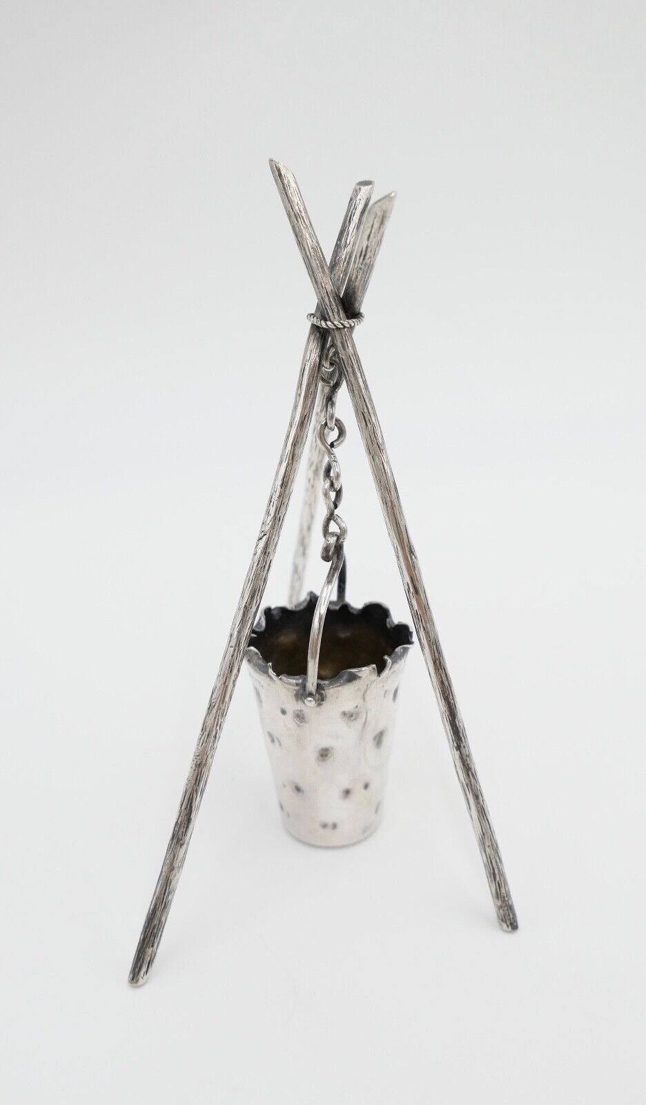 30er 50er Jahre Dreibein / Dreibock Eimer 800 Silber 31,2 Gr Herstellerpunze - Antikhandel-Stuttgart