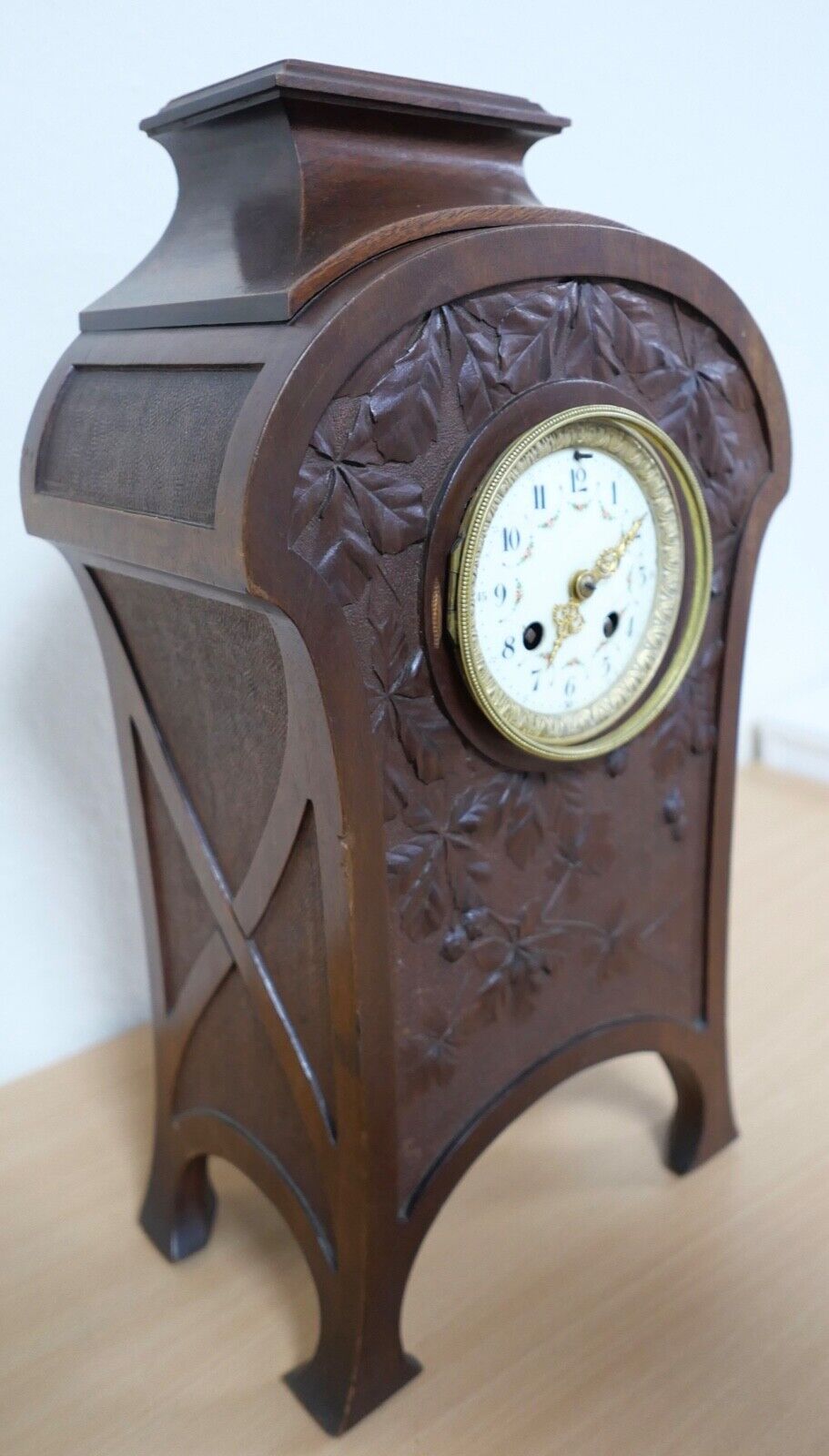 Große Pendule Tischuhr Societe Clusienne S.C.A.P.H Cluses Holz braun - Antikhandel-Stuttgart