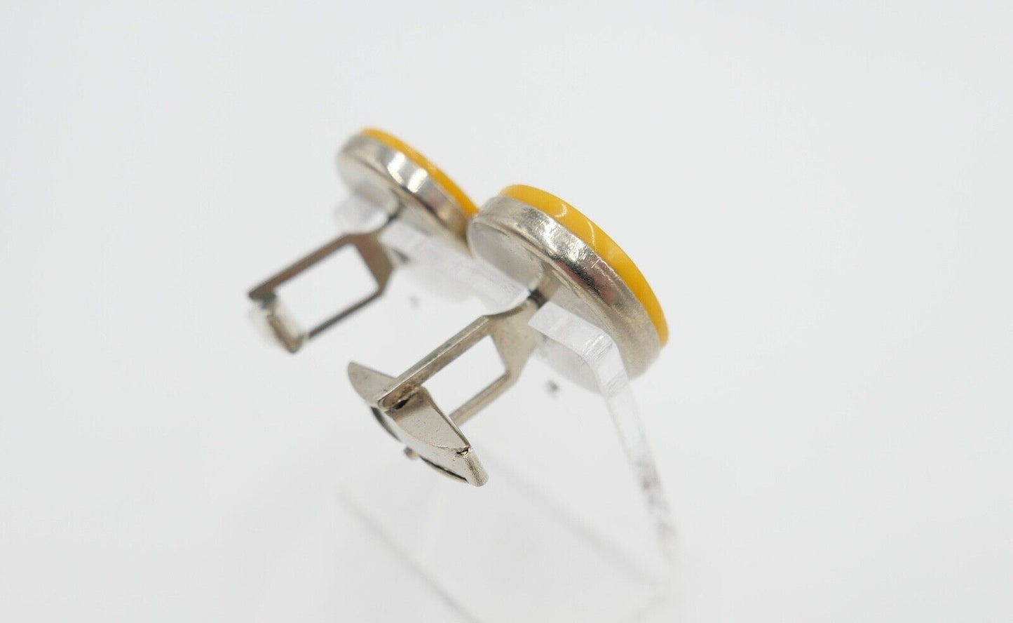 Pärchen alte Bernstein butterscotch Manschettenknöpfe Ø 20mm - Antikhandel-Stuttgart