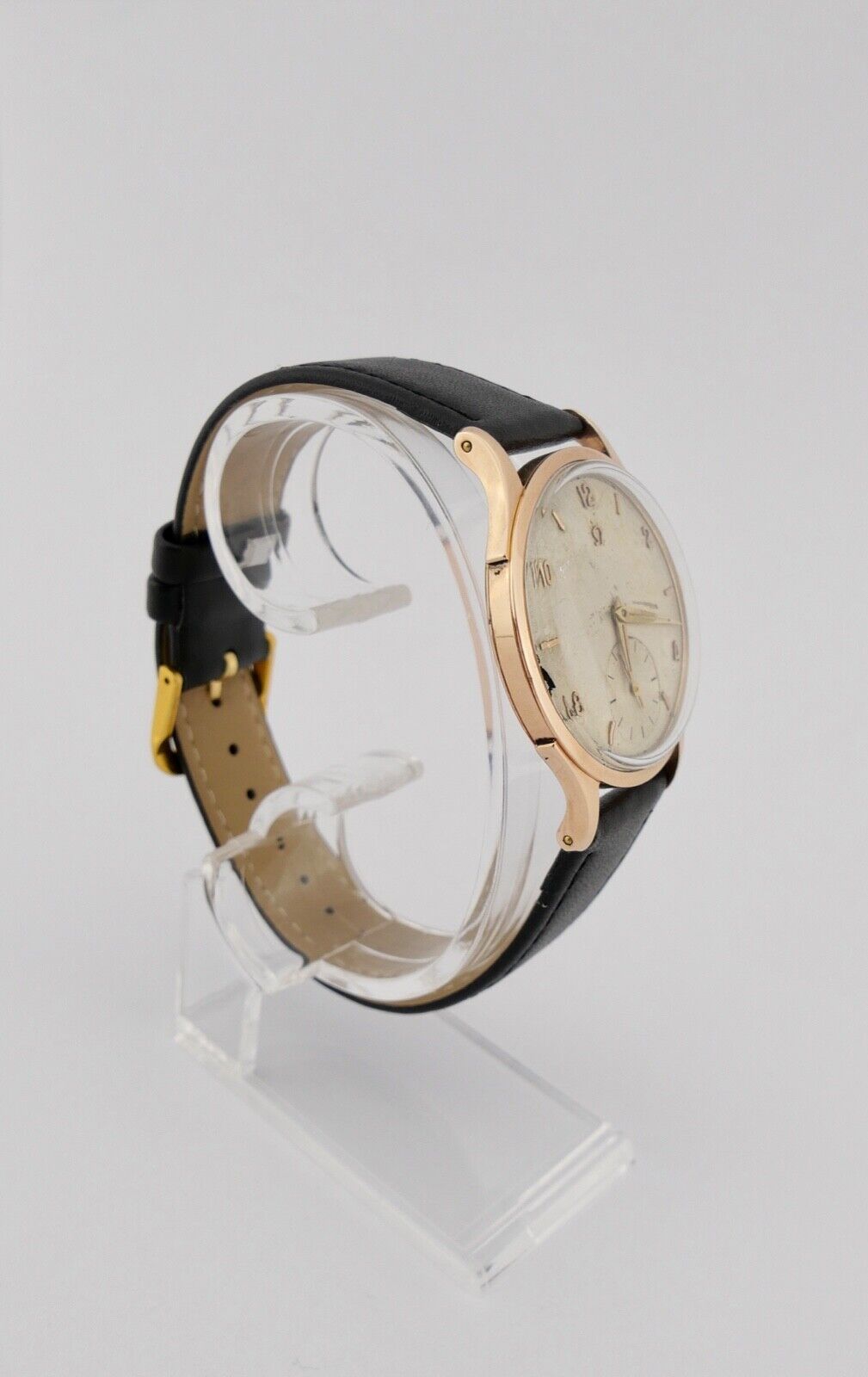 750 Gold 18K Bj. 1944 Klassische Omega 2415 Armbanduhr Leder Watch Herren - Antikhandel-Stuttgart