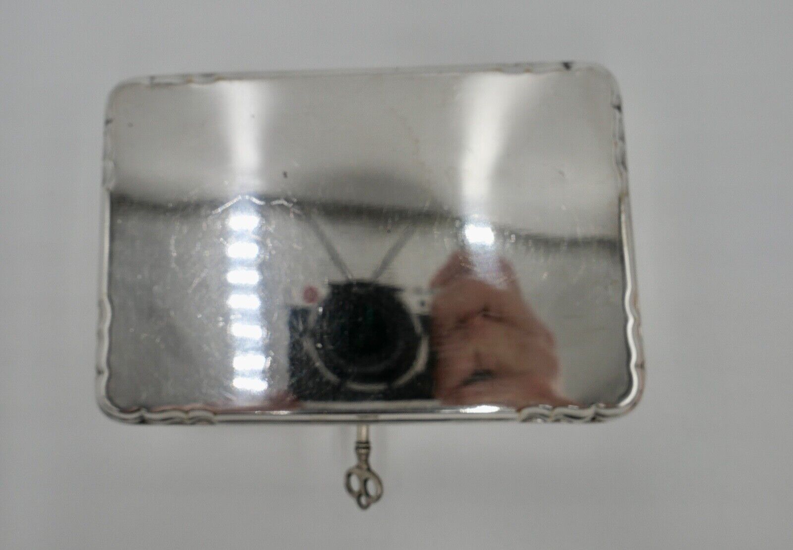 20er 30er Jahre WMF Dose Schatulle Schmuck Deckeldose versilbert mit Schlüssel - Antikhandel-Stuttgart