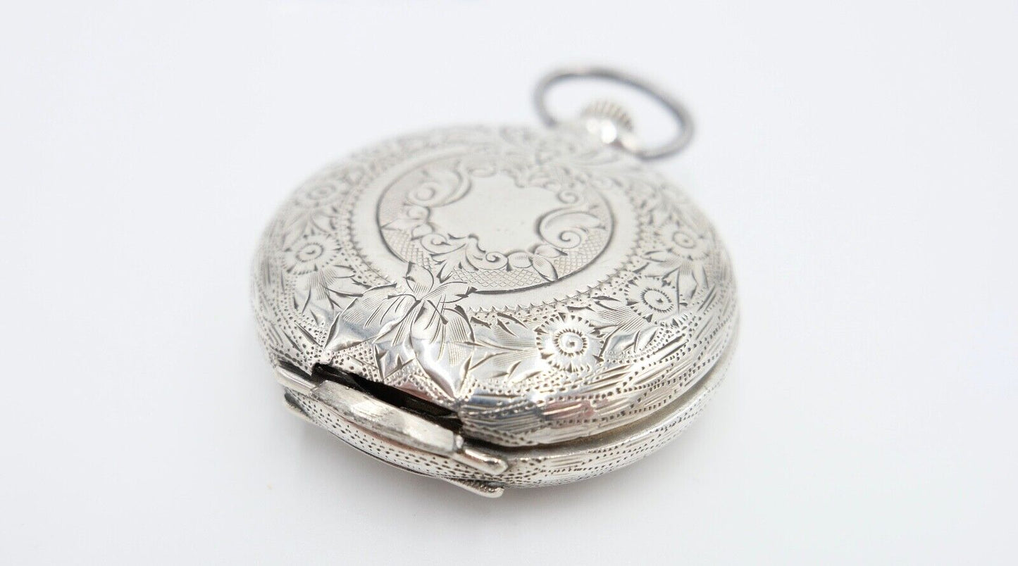 große antike Silber Savonette Taschenuhr Ø 53 mm um 1900 Olgetta funktionsfähig - Antikhandel-Stuttgart
