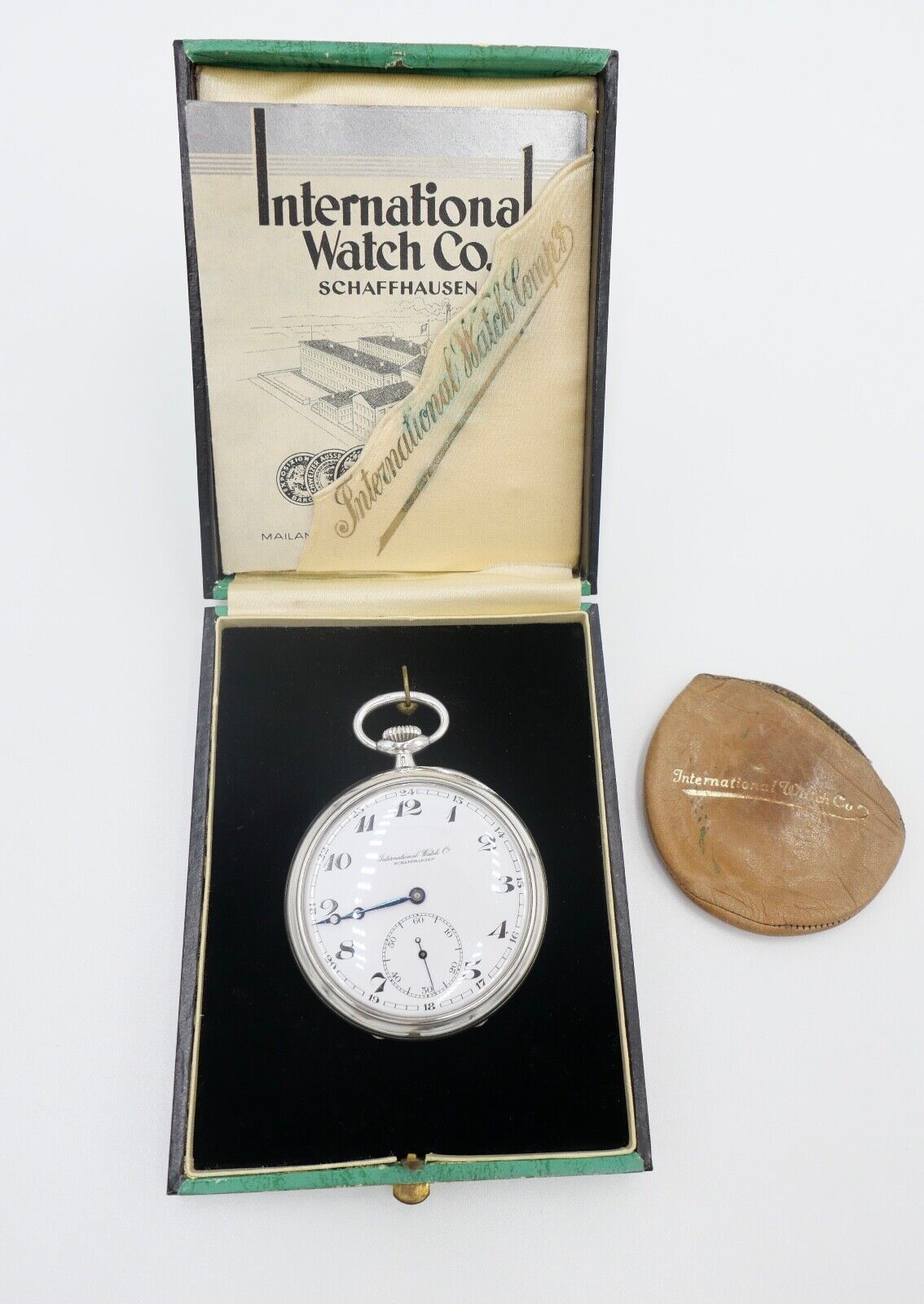 IWC Schaffhausen Taschenuhr Ø 51 mm Silber 925 52-19 H5 Probes Scafusia aus 1925 - Antikhandel-Stuttgart