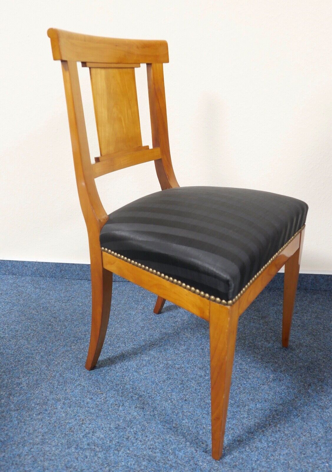 NEUwertig Original Biedermeier um 1820 Holzstuhl Stuhl Sessel Mohair Kirschbaum - Antikhandel-Stuttgart