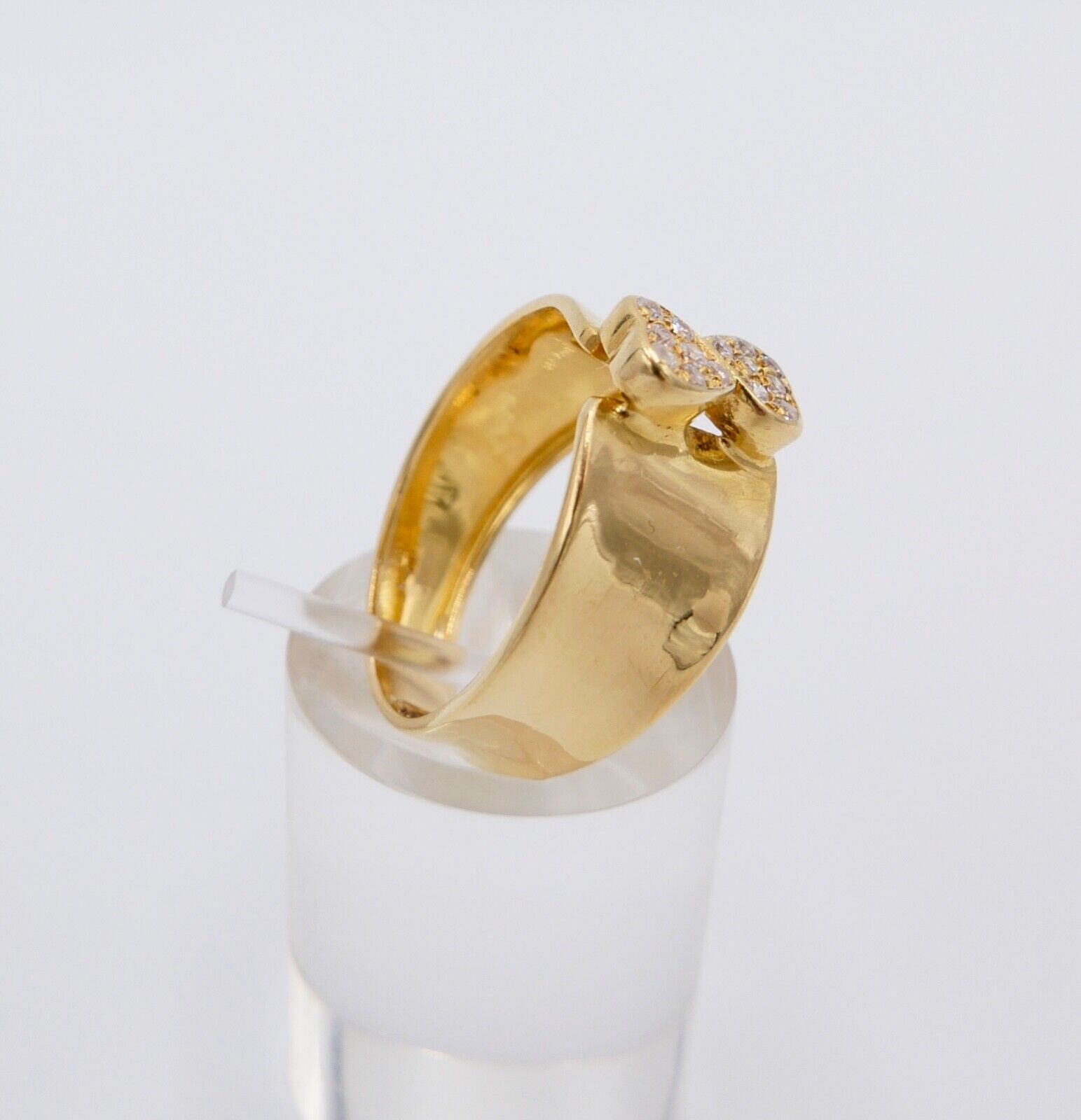 Damen Gold Herz Love Zirkonia Ring 18K 750 1474 VI Oro Top Gr. 61 0,126 Ct - Antikhandel-Stuttgart
