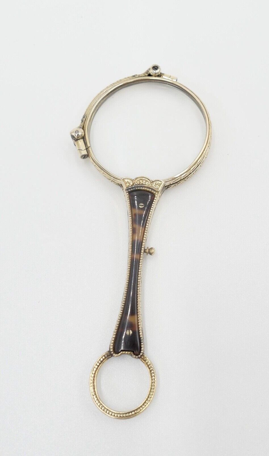 antike 1900 J.W. Lorgnette Lorgnon Stielbrille Lesehilfe Schaumgold vergoldet - Antikhandel-Stuttgart