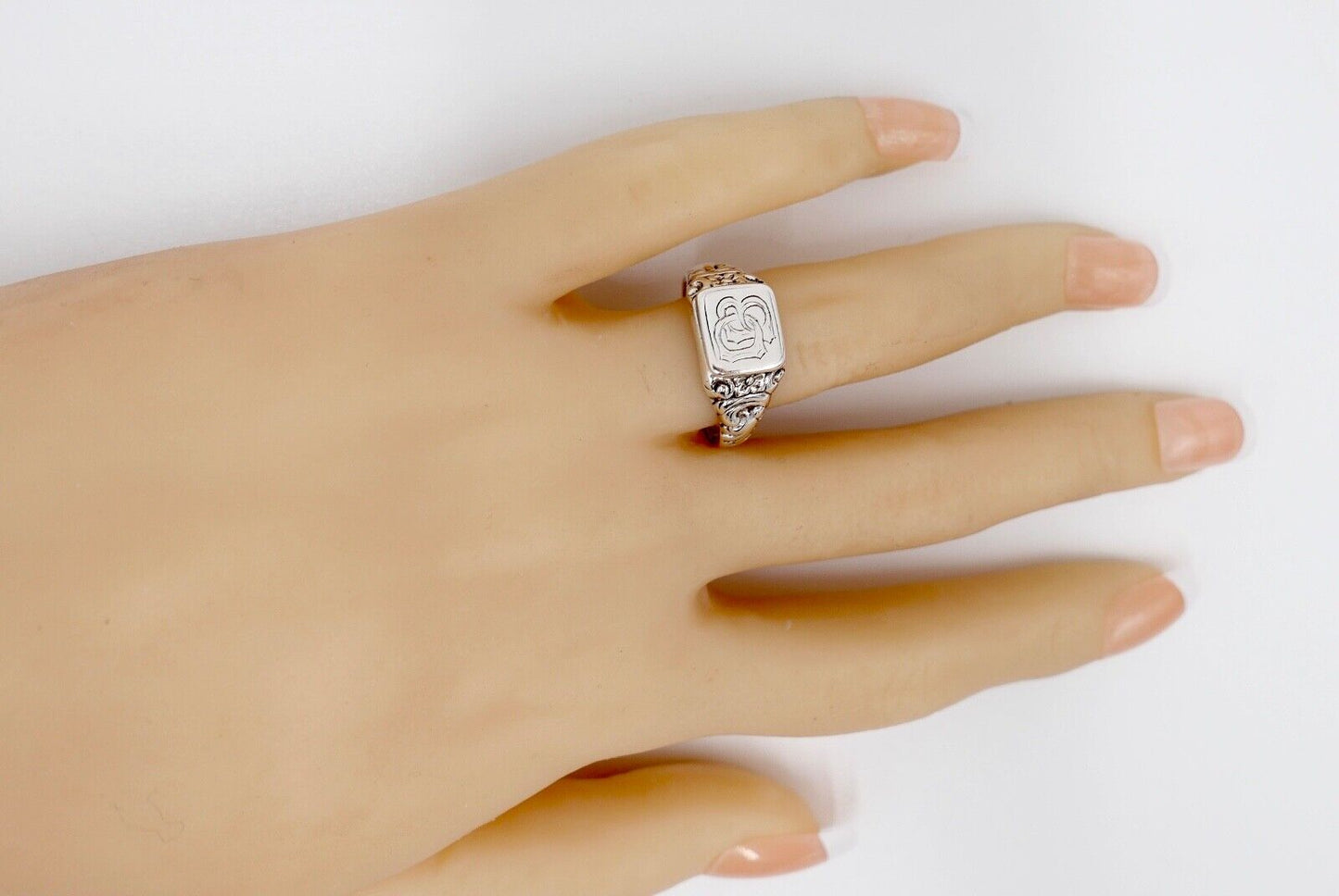 Siegelring Jugendstil Monogramm DB BD Herrenring Ring 835 Silber Gr. 58 - Antikhandel-Stuttgart