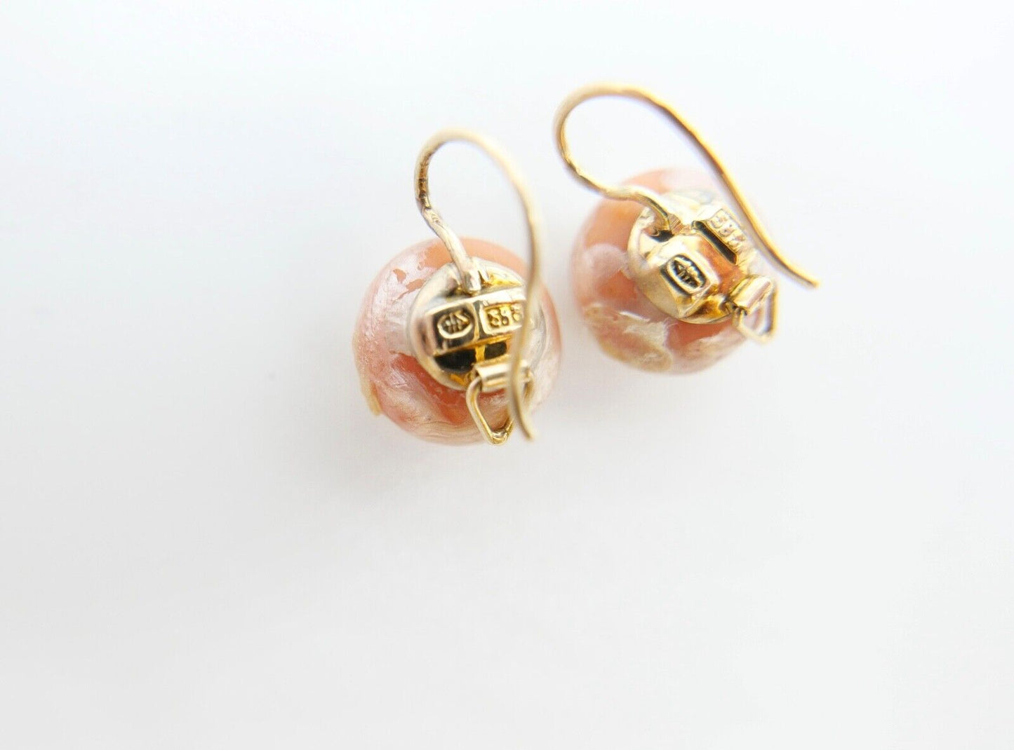 80er Jahre HP 585 / 14K Gold Ø 10mm Perlen Ohrringe Ohrclips Süsswasser Perlen - Antikhandel-Stuttgart