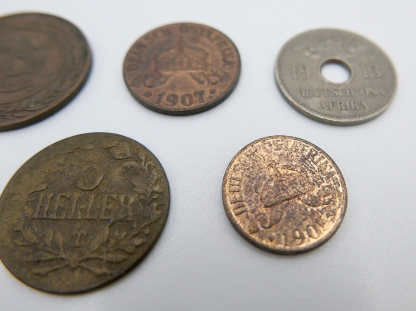 Posten / LOT Heller Pesa 1890-1913 Deutsch Ost Afrika 5 Münzen DOA - Antikhandel-Stuttgart