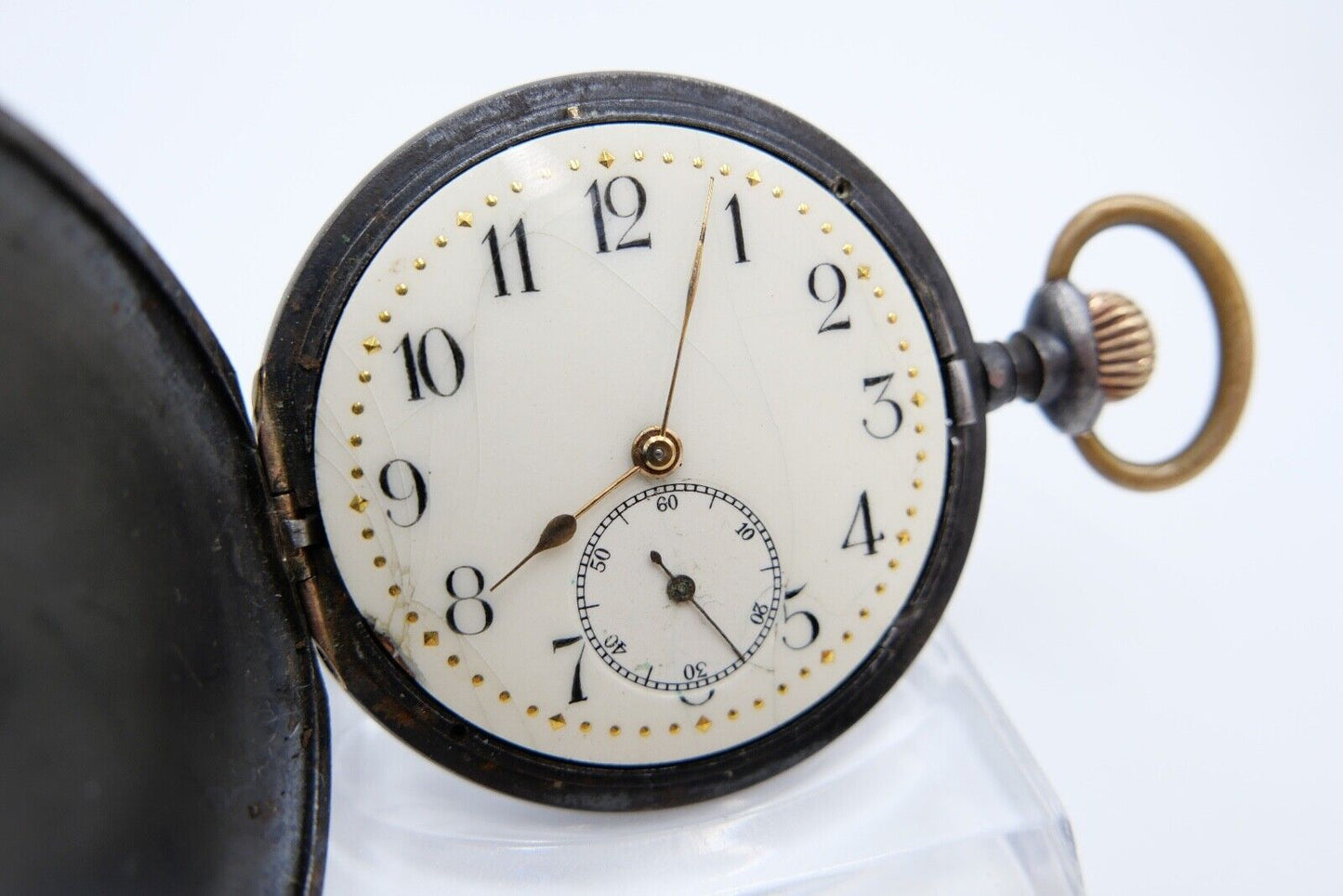 Antike Taschenuhr TAVANNES Ø 48 mm Emaille Zifferblatt - Antikhandel-Stuttgart