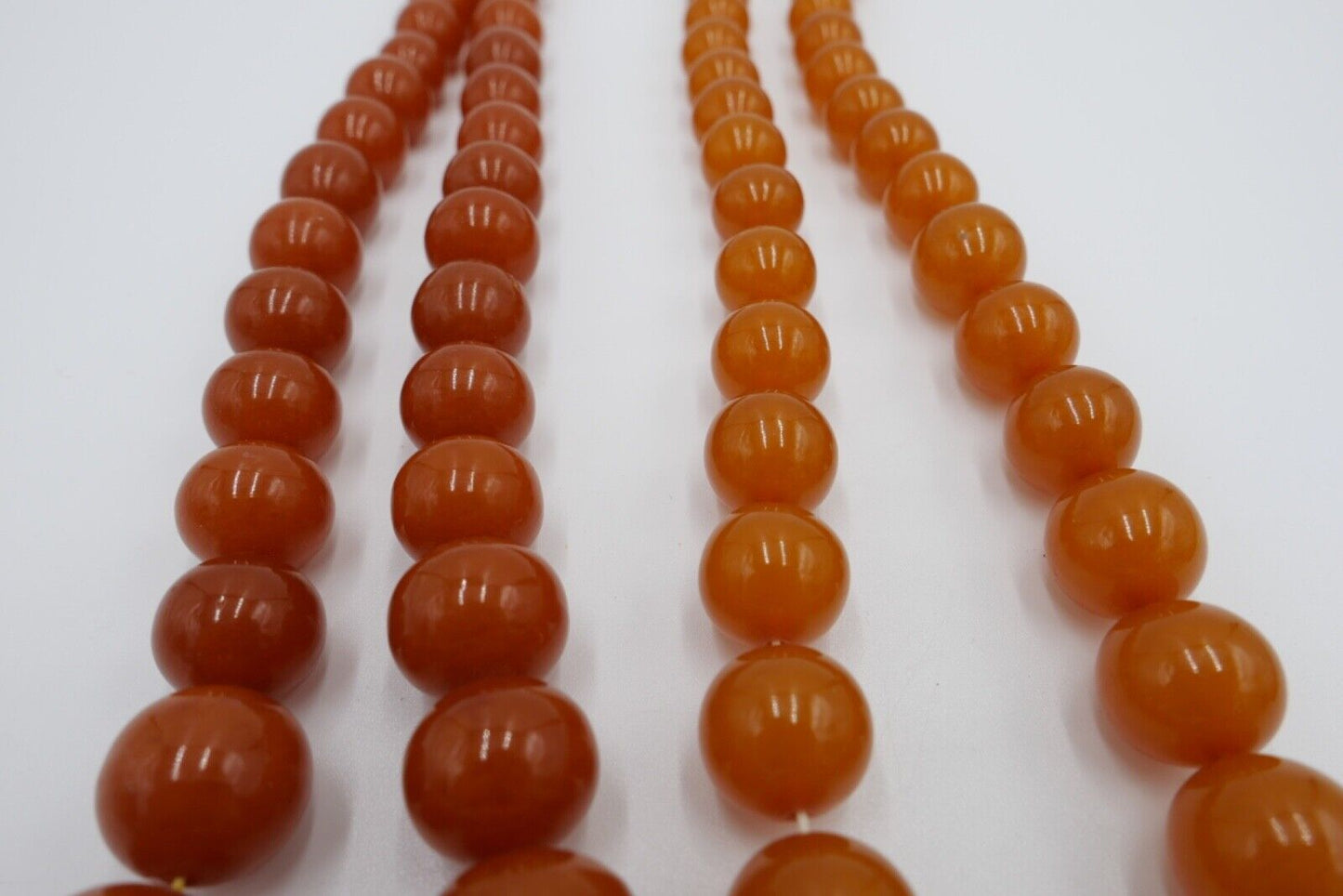 2x Bernstein Kugel Kette / Ketten Pressbernstein 152 Gramm - Antikhandel-Stuttgart