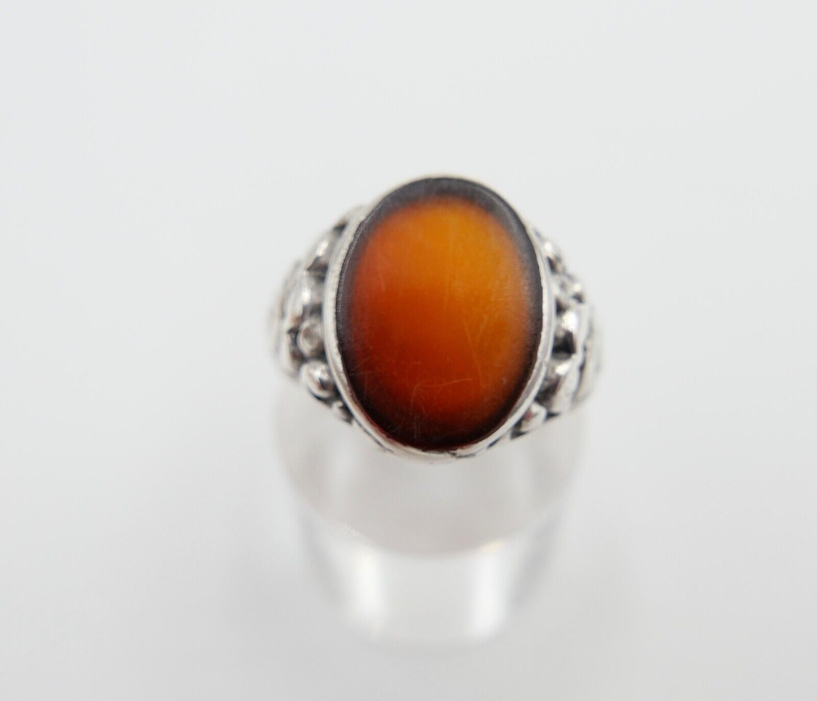 Jugendstil Siegelring Herrenring Ring 835 Silber Gr. 59 mit Karneol - Antikhandel-Stuttgart