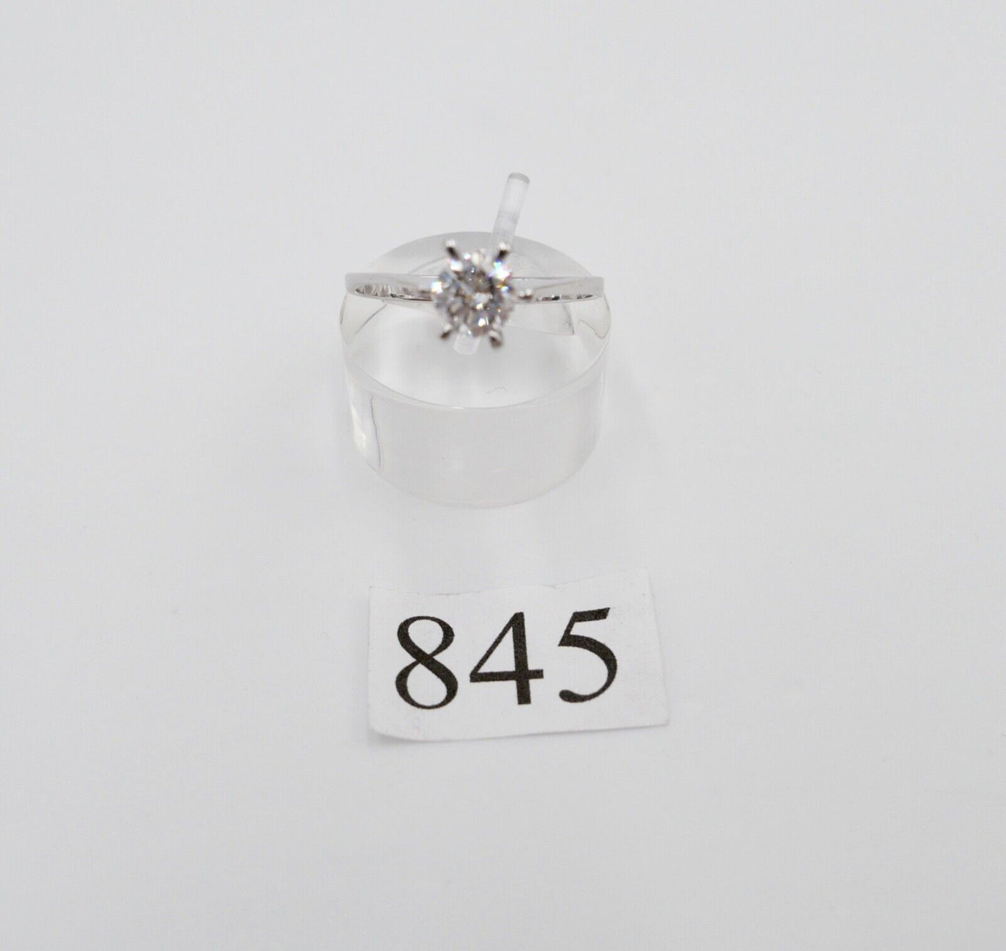 1980er klassischer Solitär Ring Weißgold Gold 585 14K Brillant 0,66 Ct Gr. 61 - Antikhandel-Stuttgart