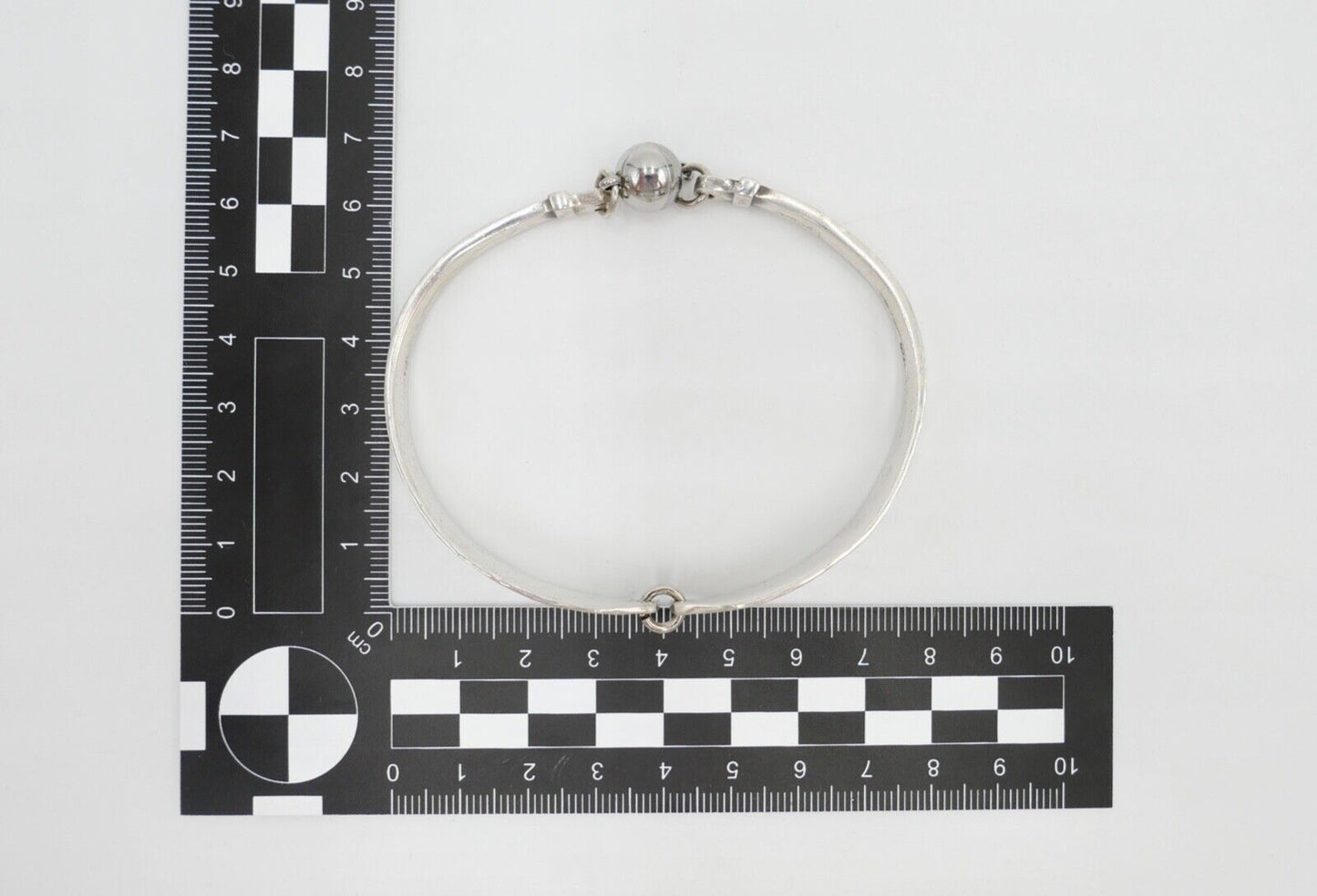 80er Jahre Silber 900 Armband gehämmert Magnetverschluss V.S.F - Antikhandel-Stuttgart